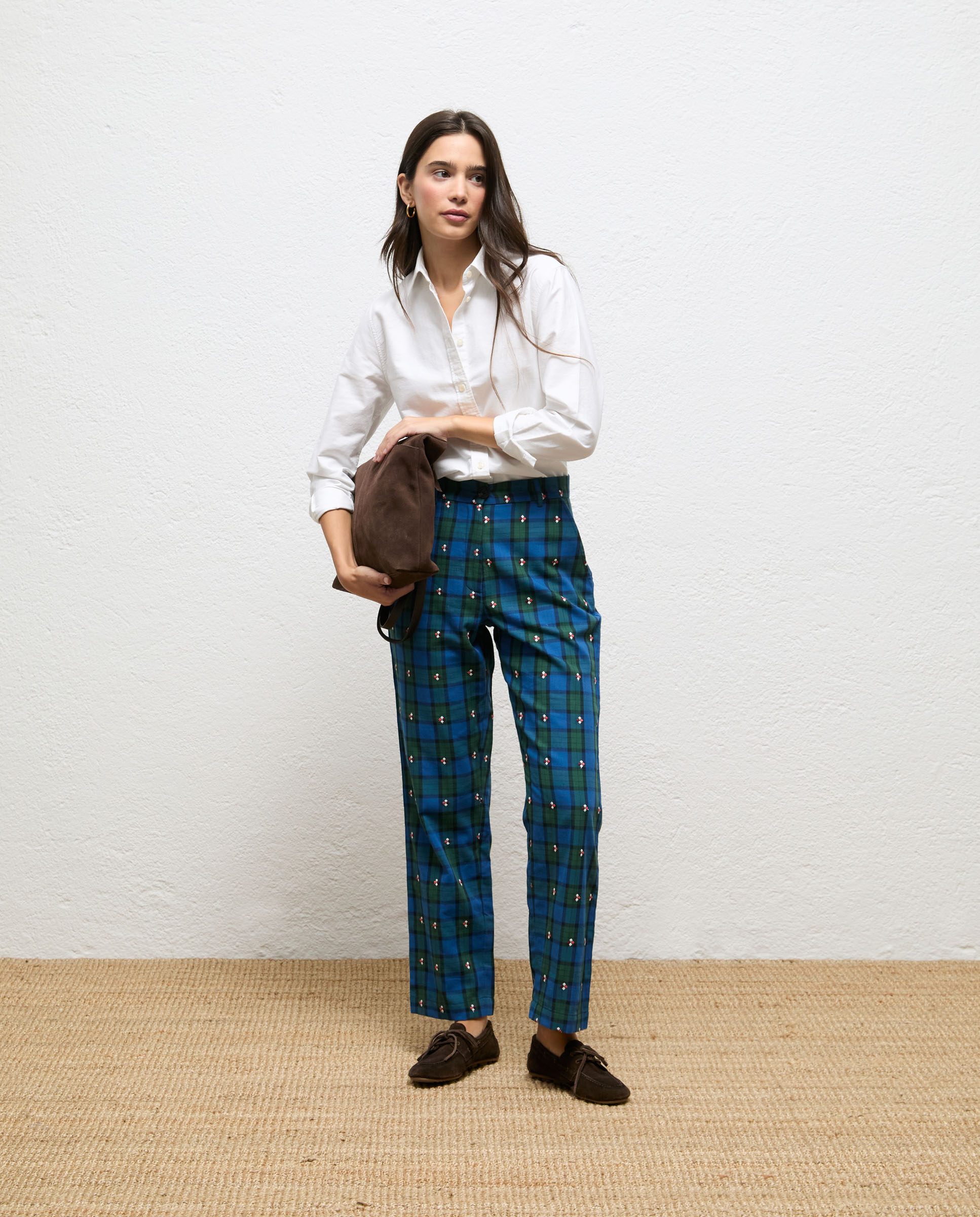 Imagen 0 de Pantalón de mujer de cuadros sira Azul