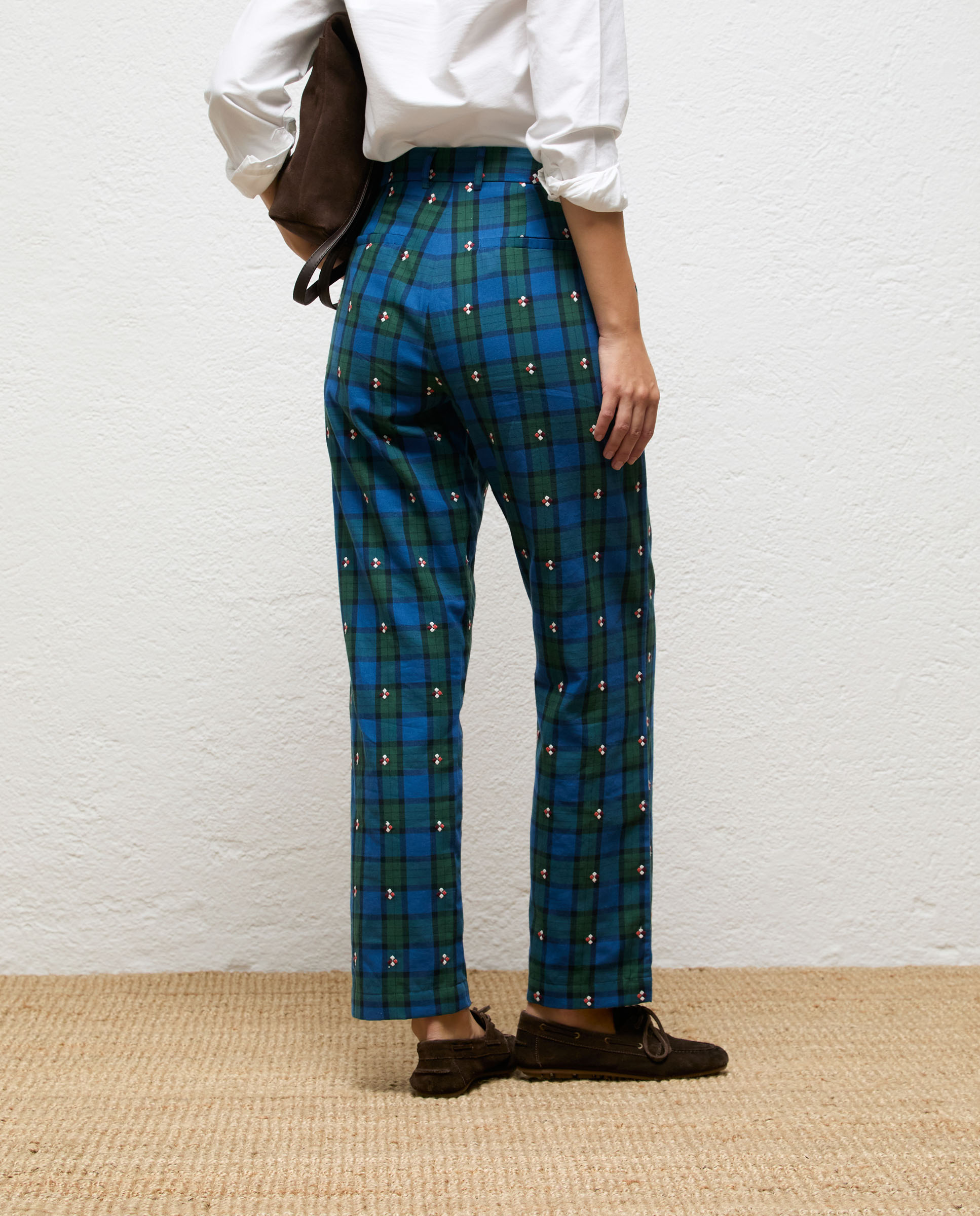 Pantalón de mujer de cuadros sira - El Ganso - Azul Azul-3