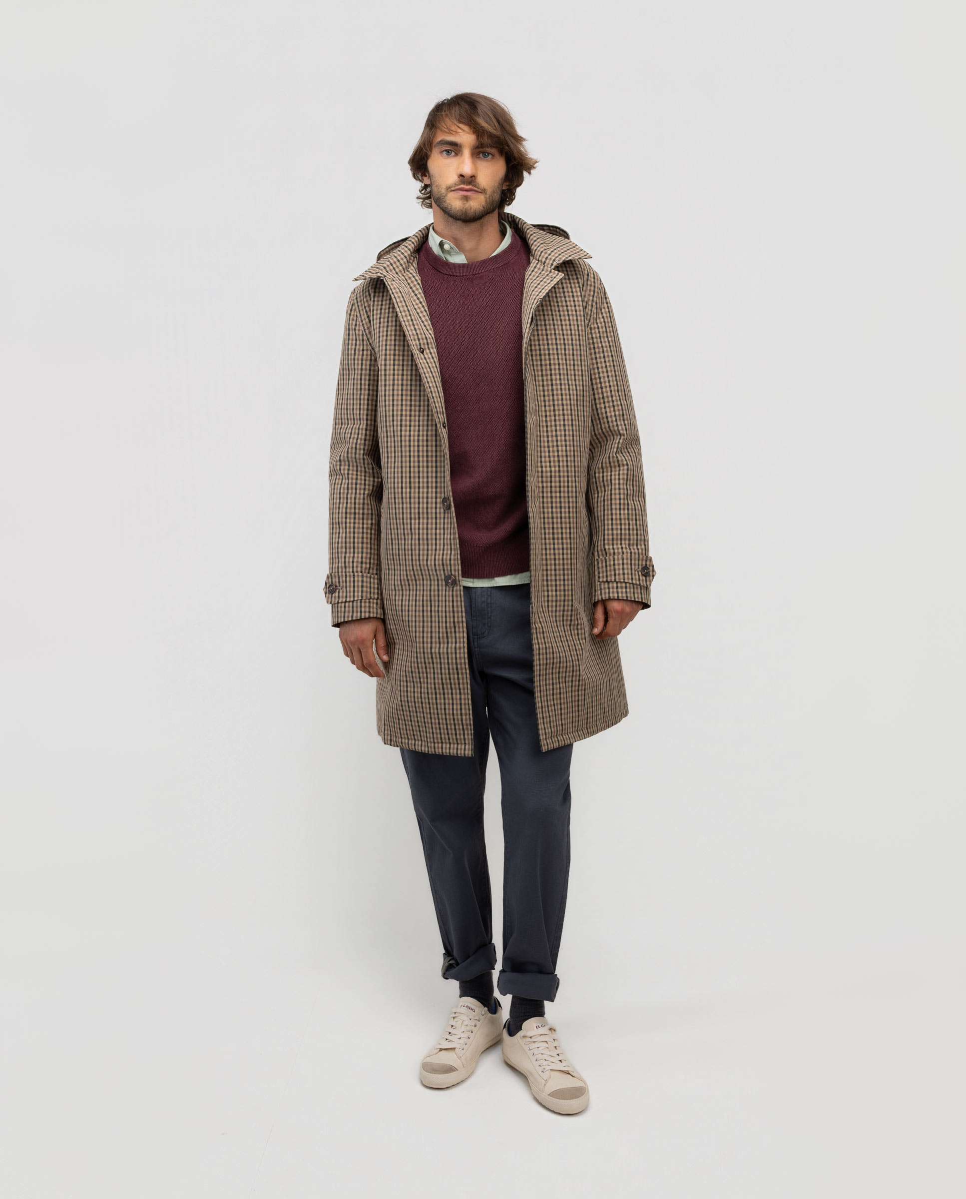 Imagen 2 de Gabardina de hombre acolchada cuadro harris - El Ganso - Marrón Marrón