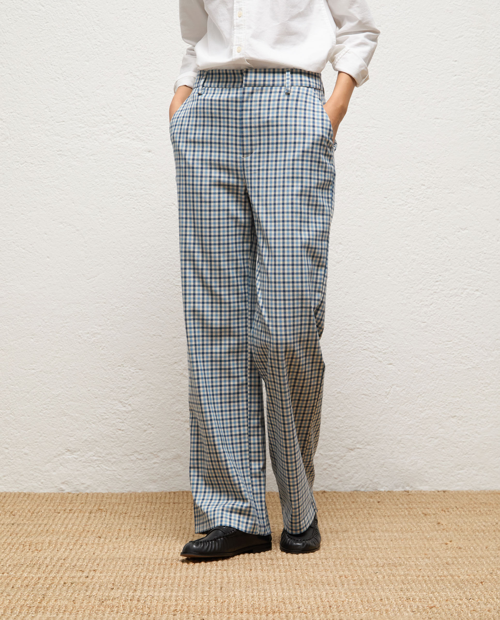 Pantalón de mujer de cuadros zayna - El Ganso - Azul Azul-2