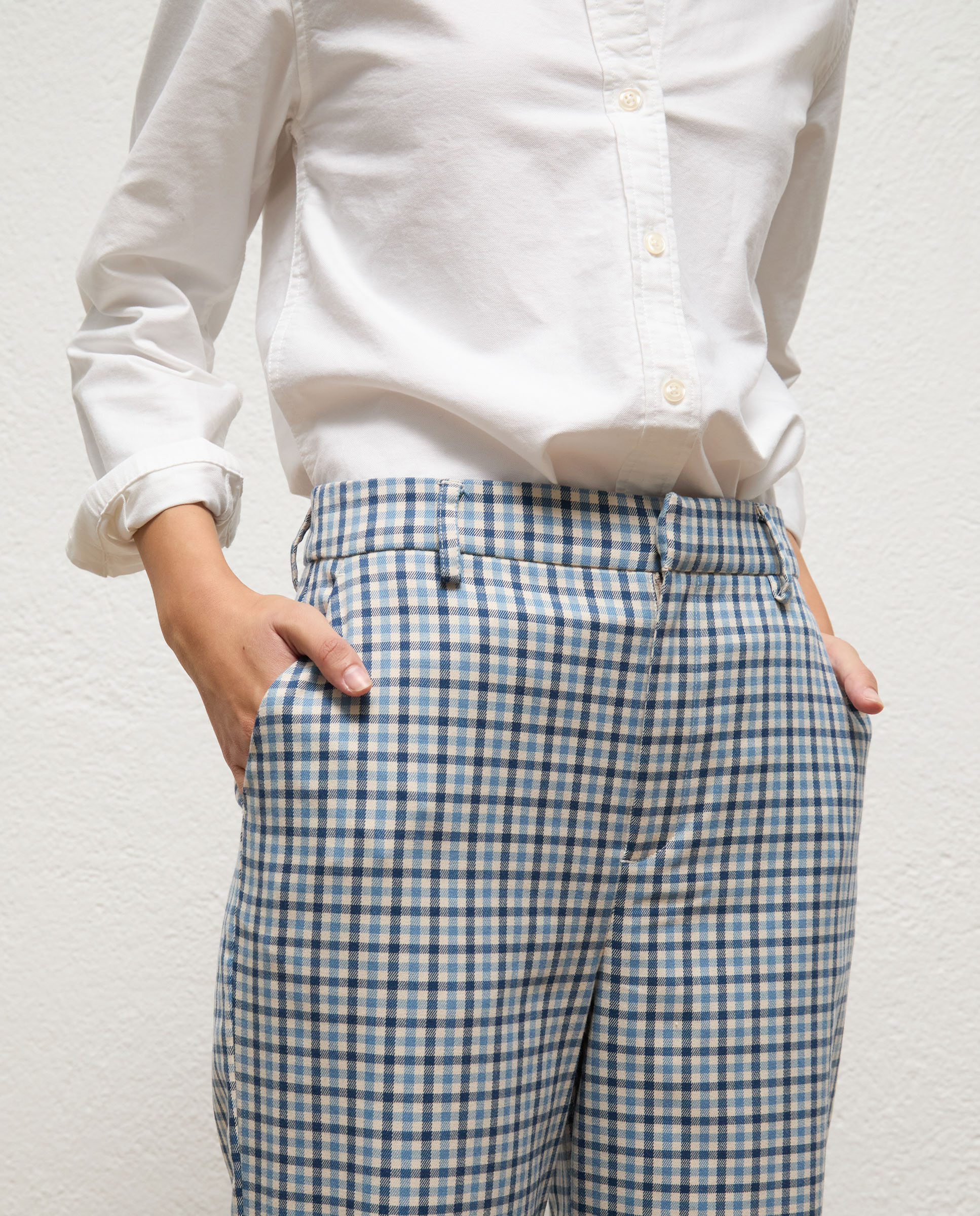 Pantalón de mujer de cuadros zayna - El Ganso - Azul Azul-4