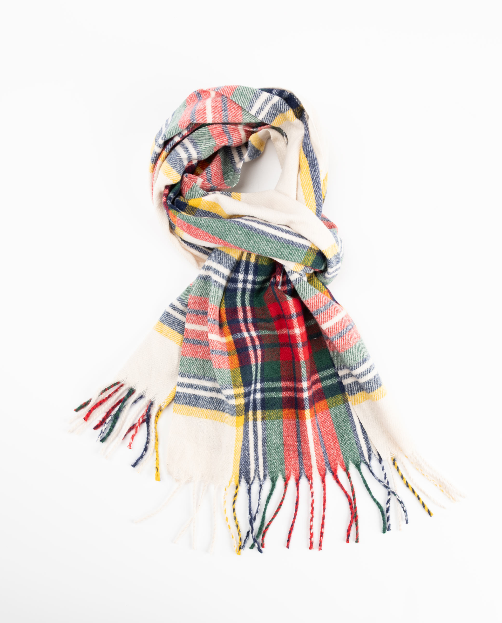 Bufanda clásica tartán lana rojo - El Ganso - Beige Beige-3