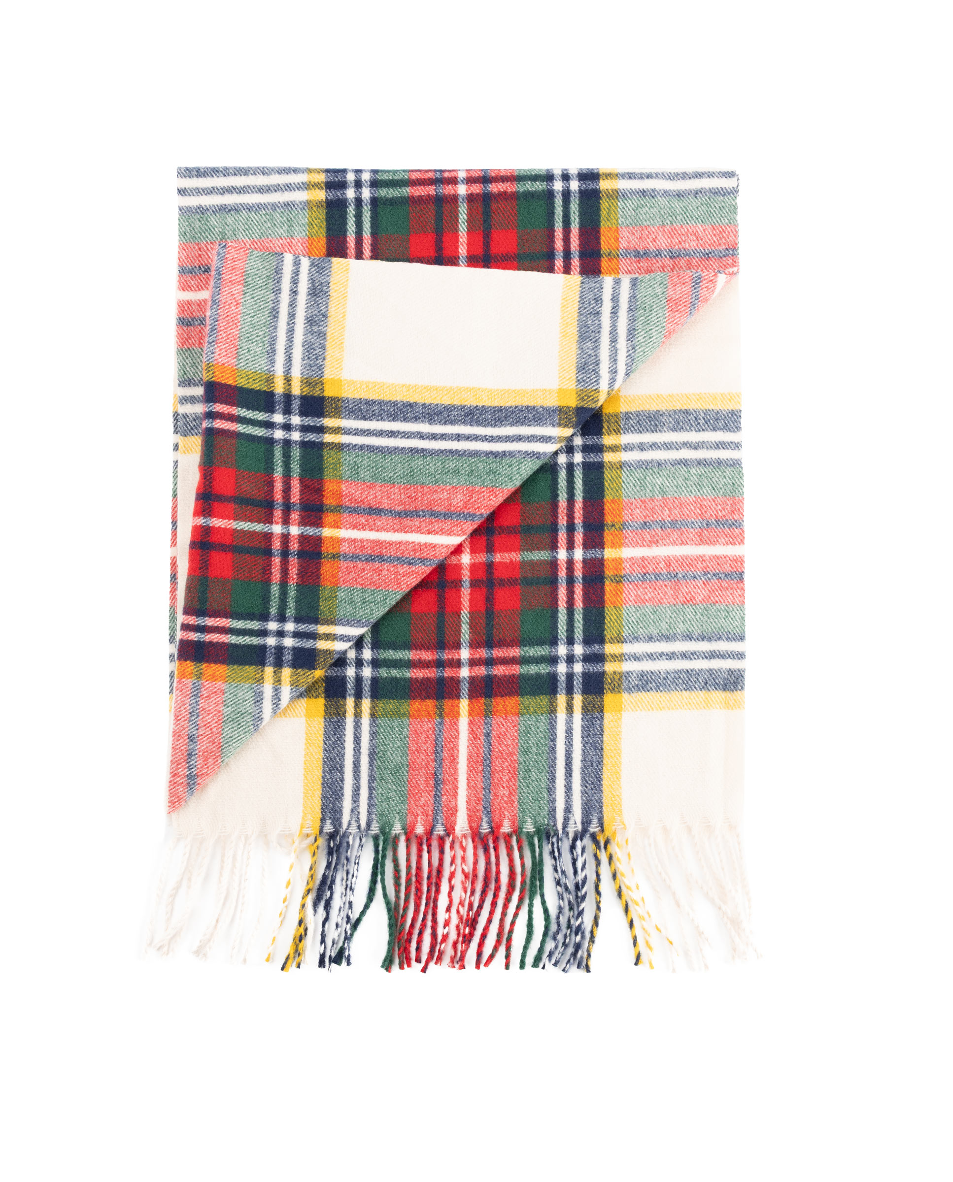 Bufanda clásica tartán lana rojo - El Ganso - Beige Beige-2