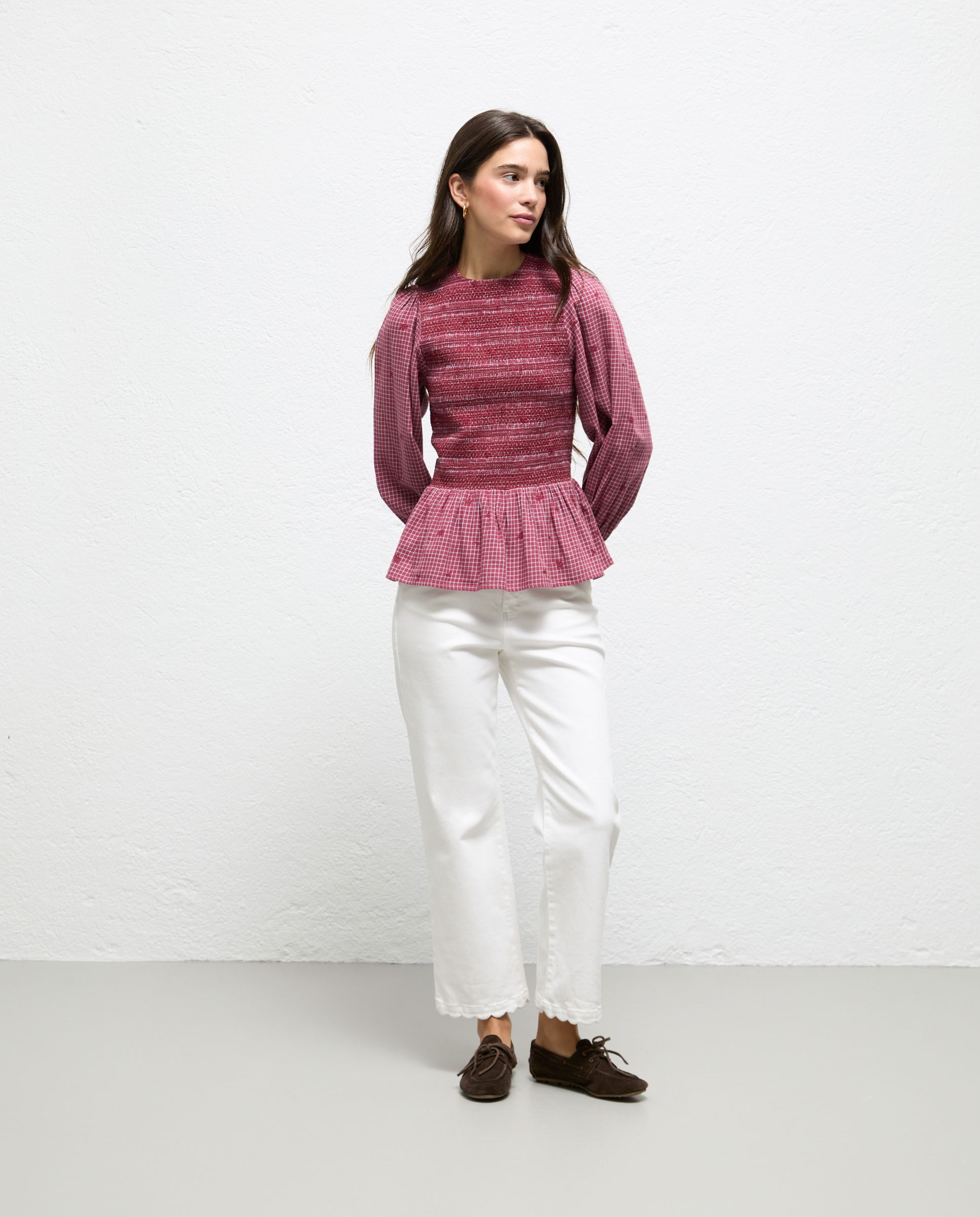 Camisa de mujer de cuadros charlotte - El Ganso - Granate Granate-2