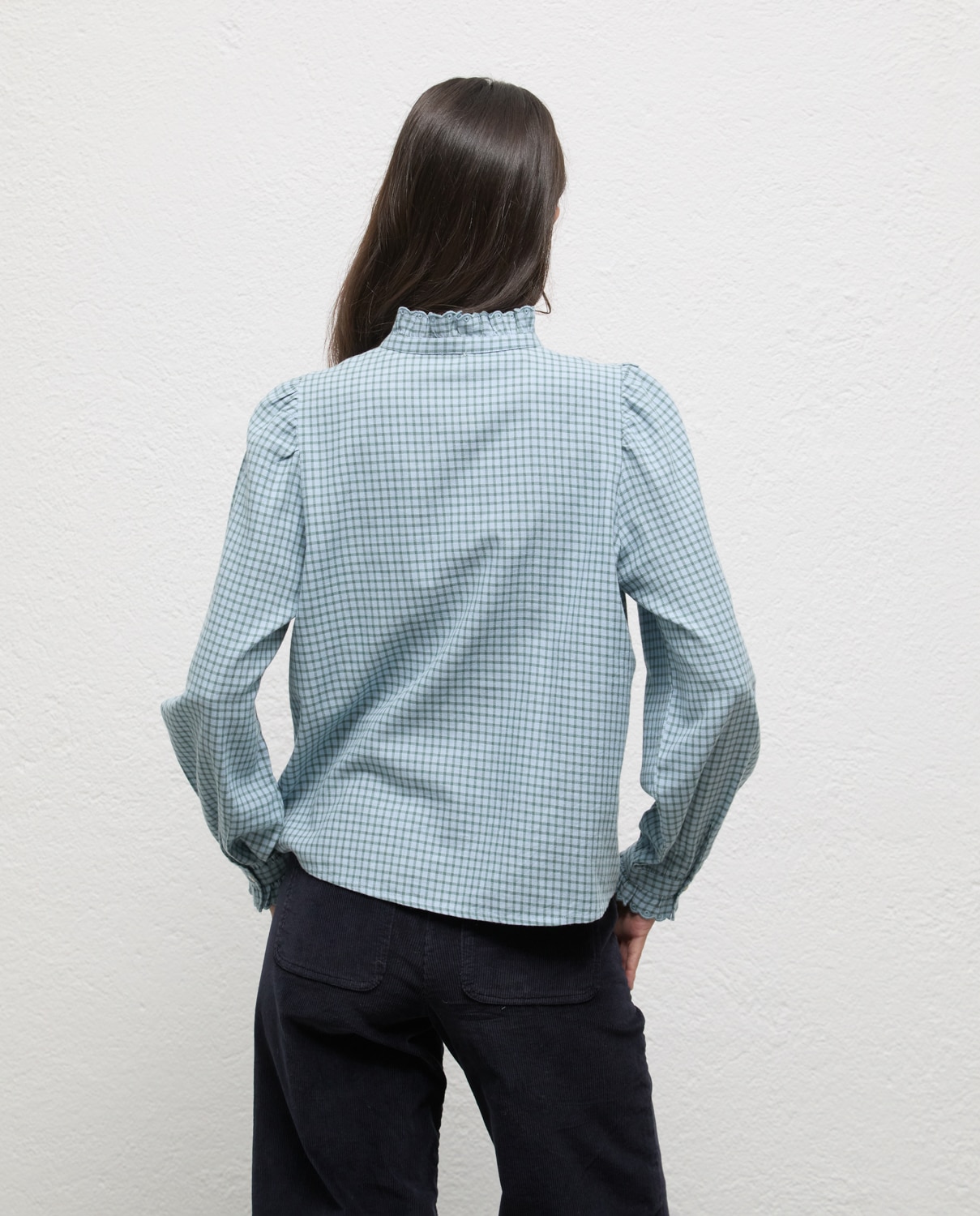 Blusa de mujer de cuadros lucie - El Ganso - Azul Azul-4