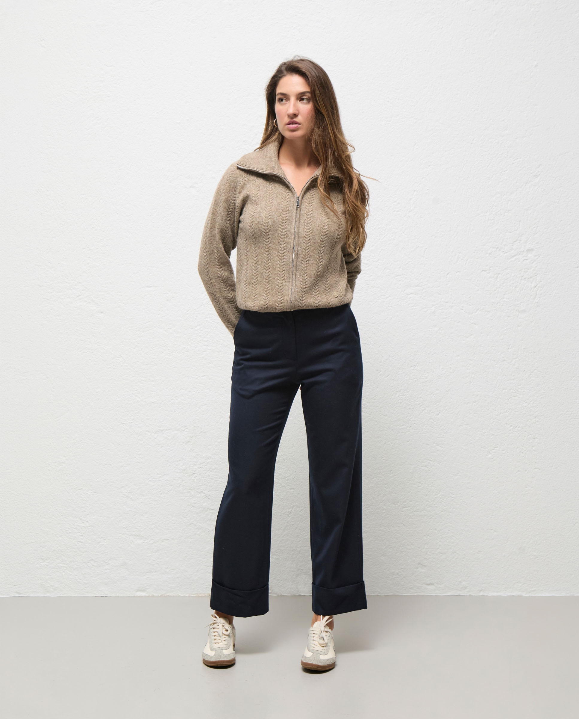 Cardigan de mujer con cremallera freya - El Ganso - Topo Topo-2