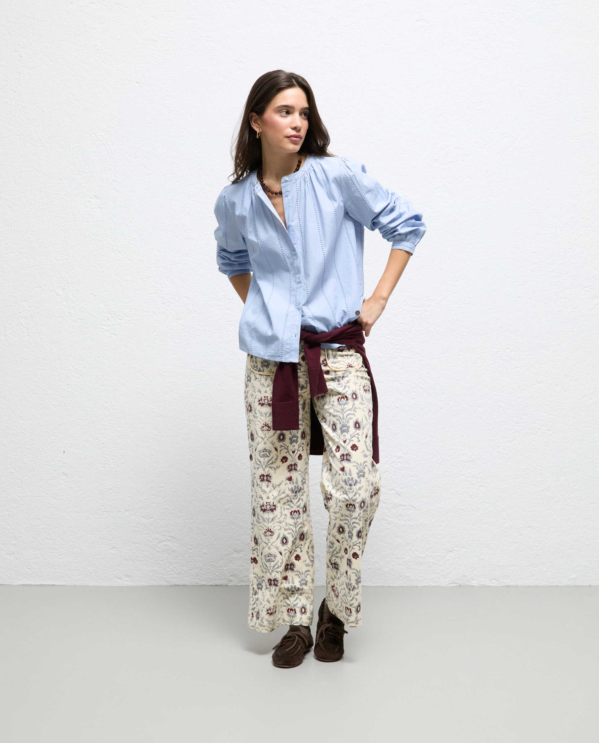 Camisa de mujer bordados celinda - El Ganso - Azul celeste Azul celeste-1