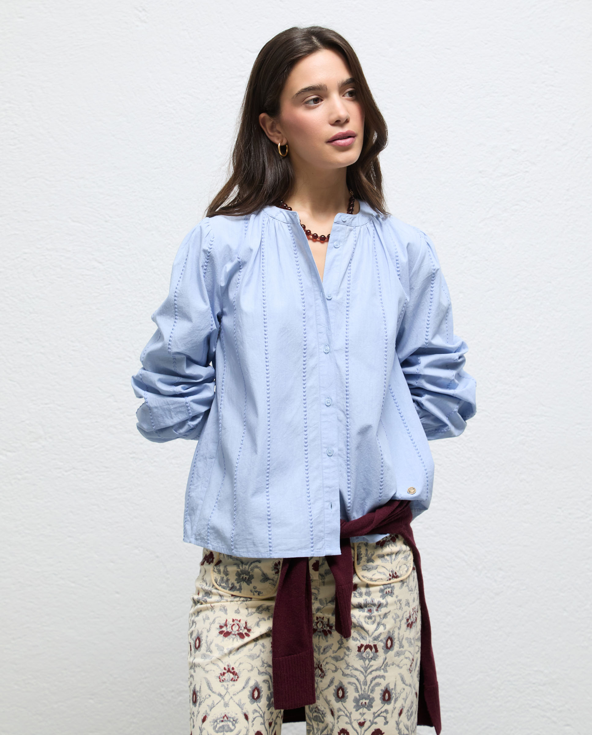 Camisa de mujer bordados celinda - El Ganso - Azul celeste Azul celeste-2