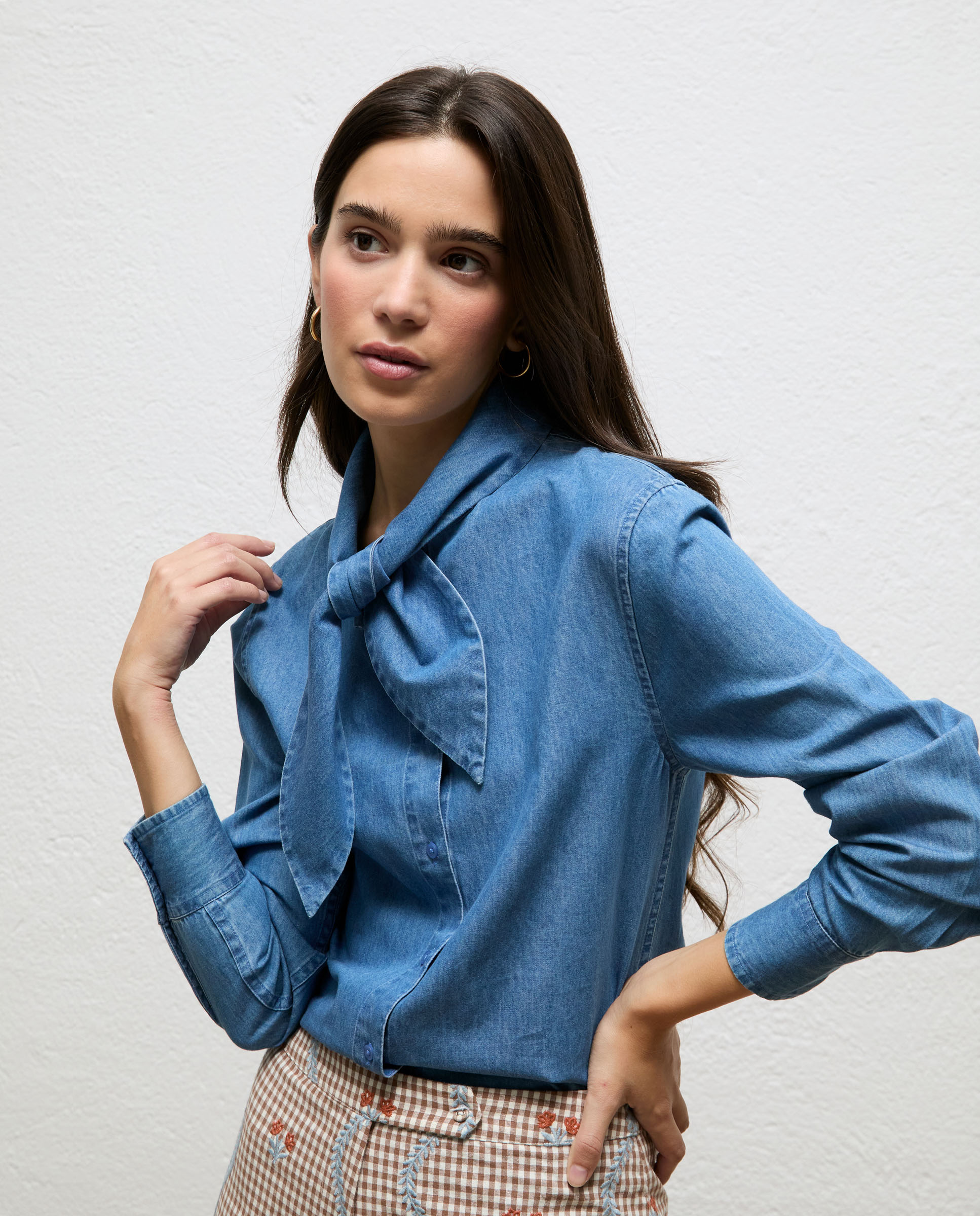 Camisa de mujer denim rossi - El Ganso - Azul Azul-2