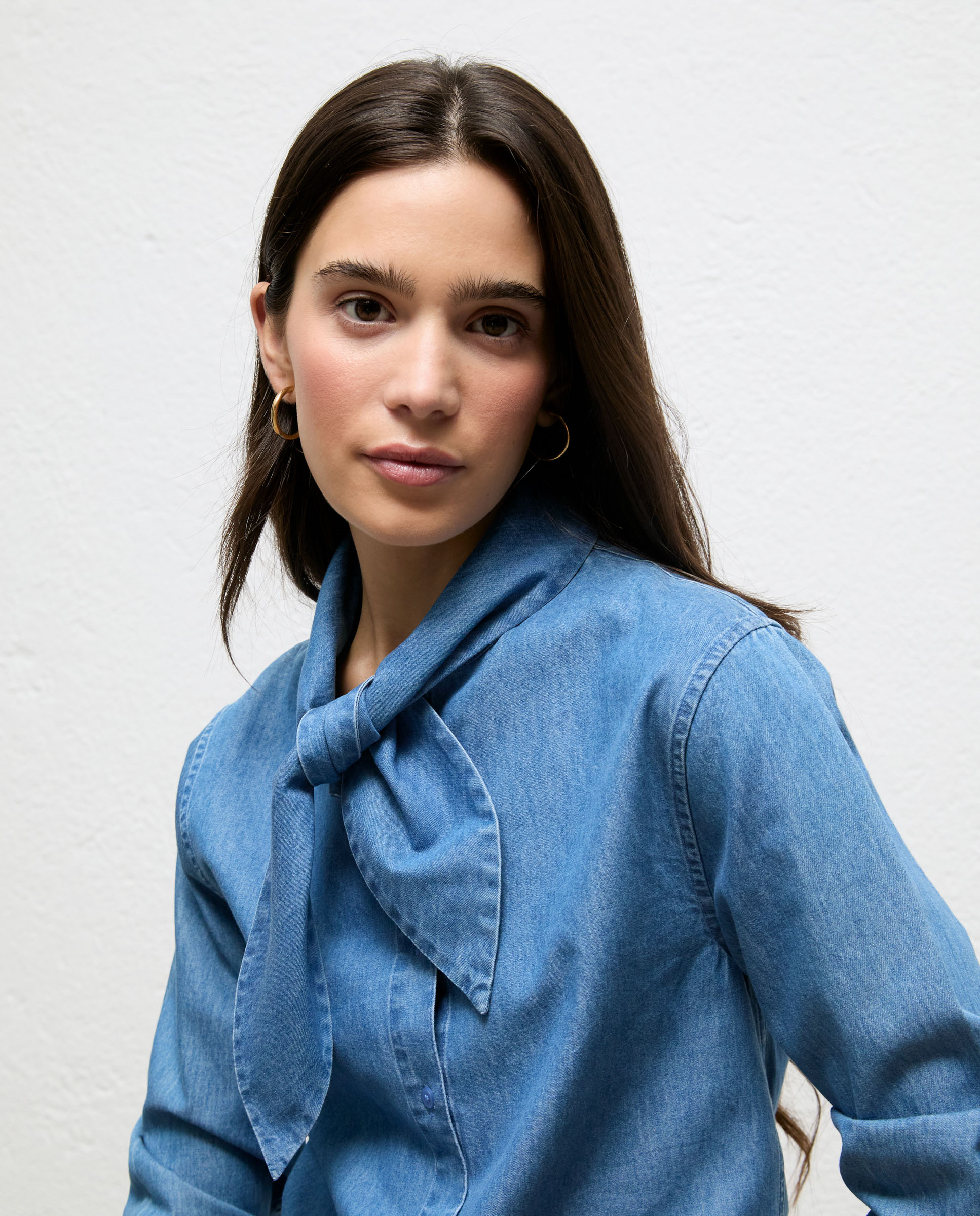 Camisa de mujer denim rossi - El Ganso - Azul Azul-3