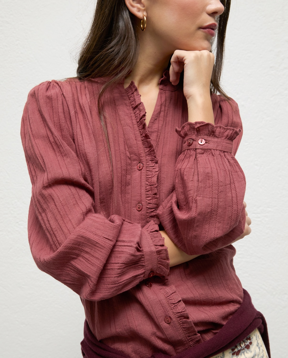 Camisa de mujer telvi algodón - El Ganso - Burdeos Burdeos-2