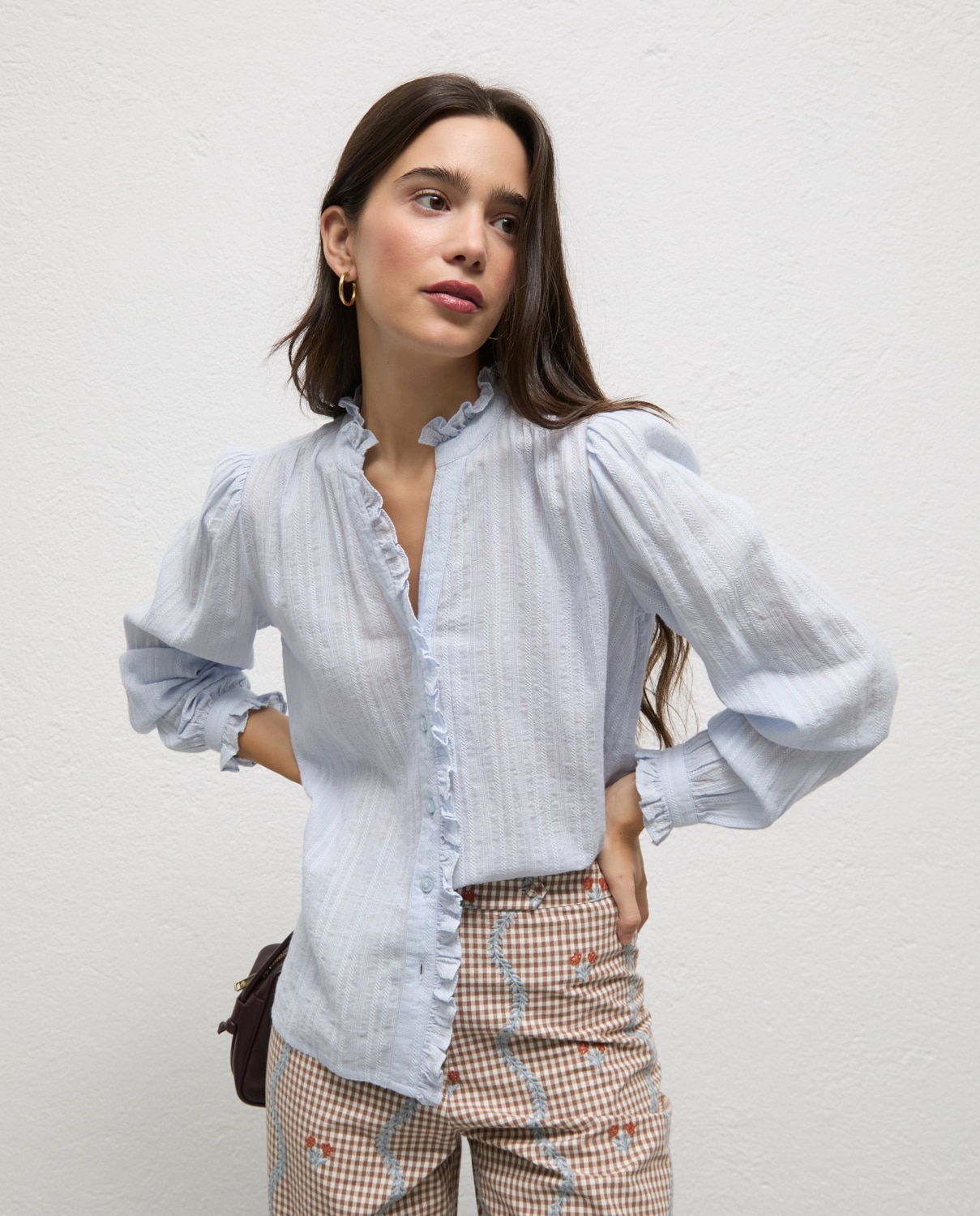 Camisa de mujer telvi algodón - El Ganso - Azul celeste Azul celeste-2