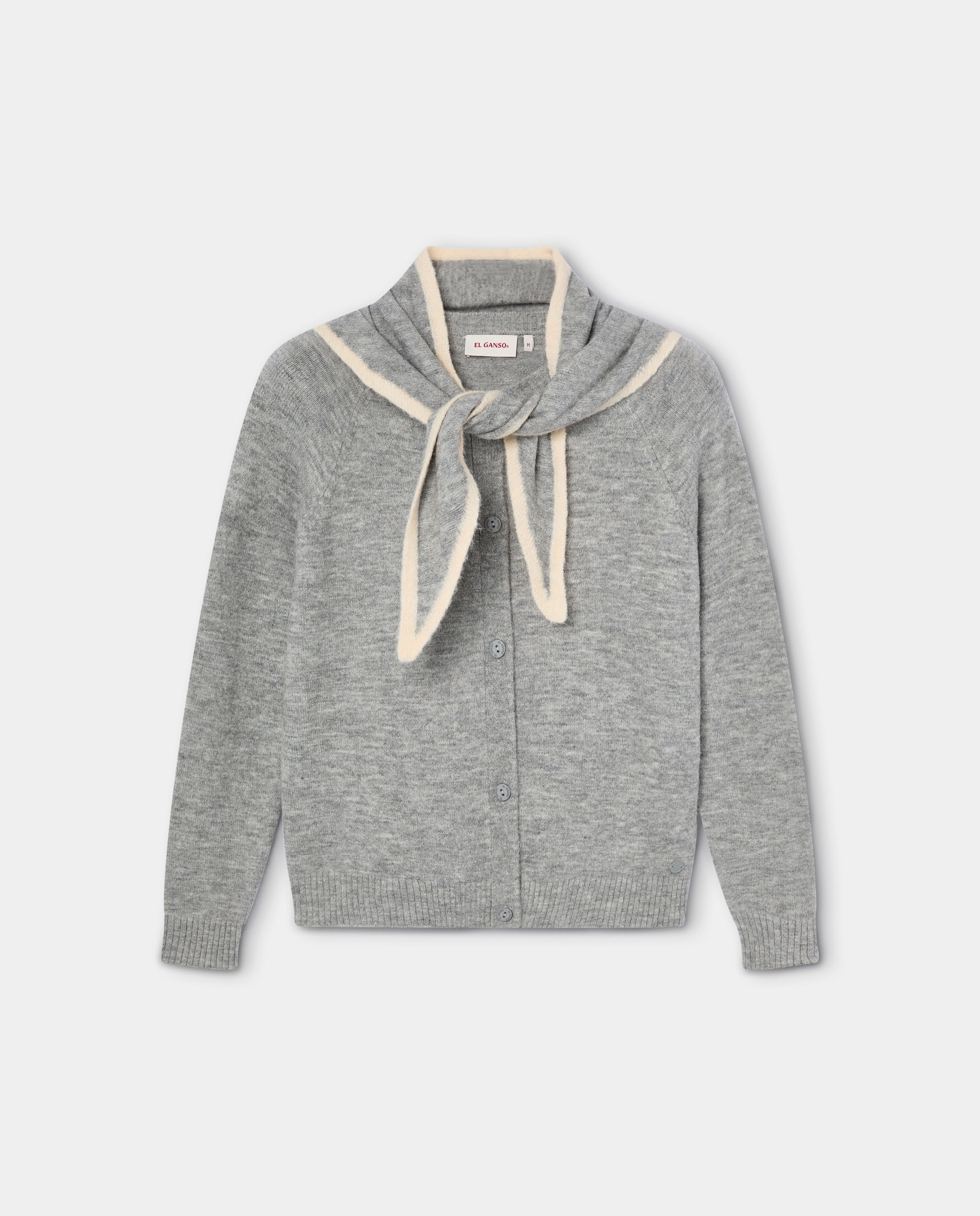 Cárdigan de mujer con pañuelo daphne - El Ganso - Gris Gris-1