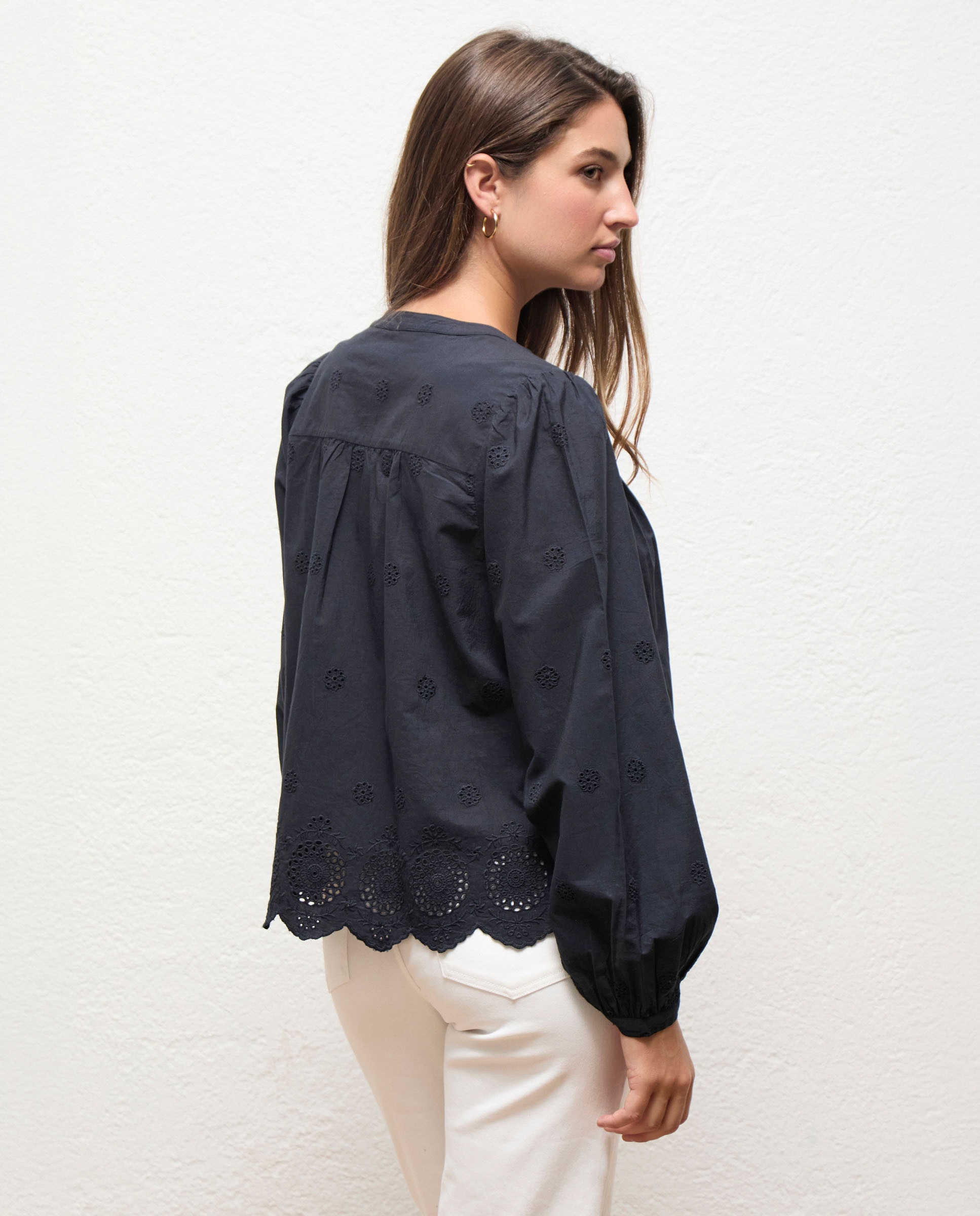 Blusa de mujer calados paola - El Ganso - Azul marino Azul marino-3