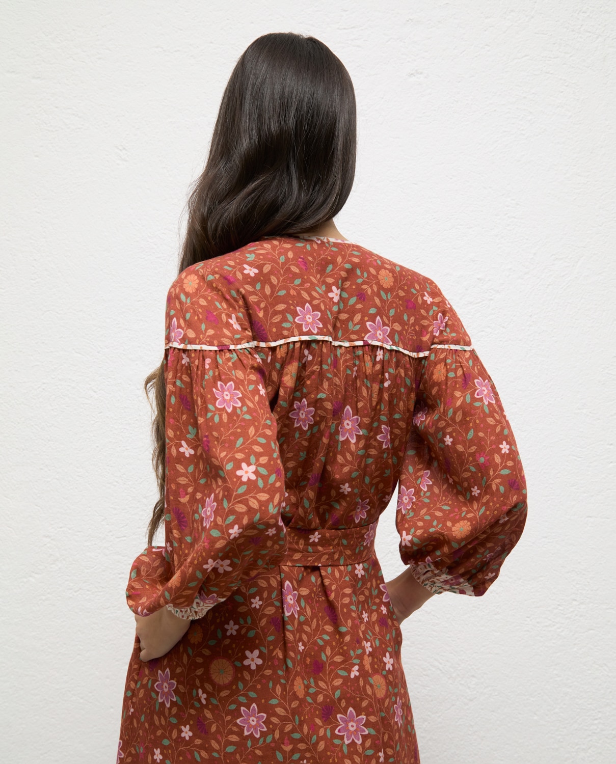 Vestido de mujer estampado kaia - El Ganso - Teja Teja-4