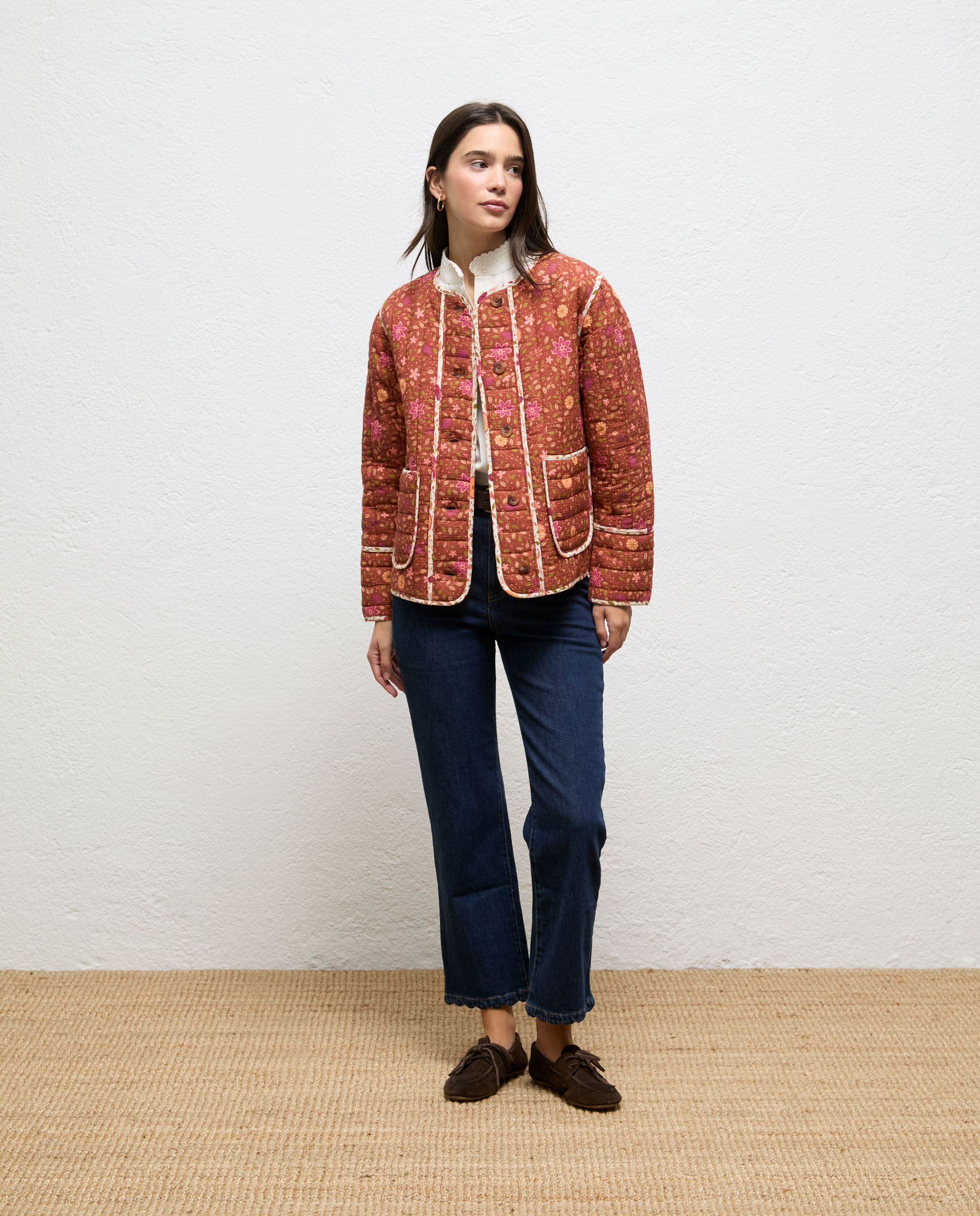 Imagen 0 de Chaqueta de mujer estampada flores katia Naranja