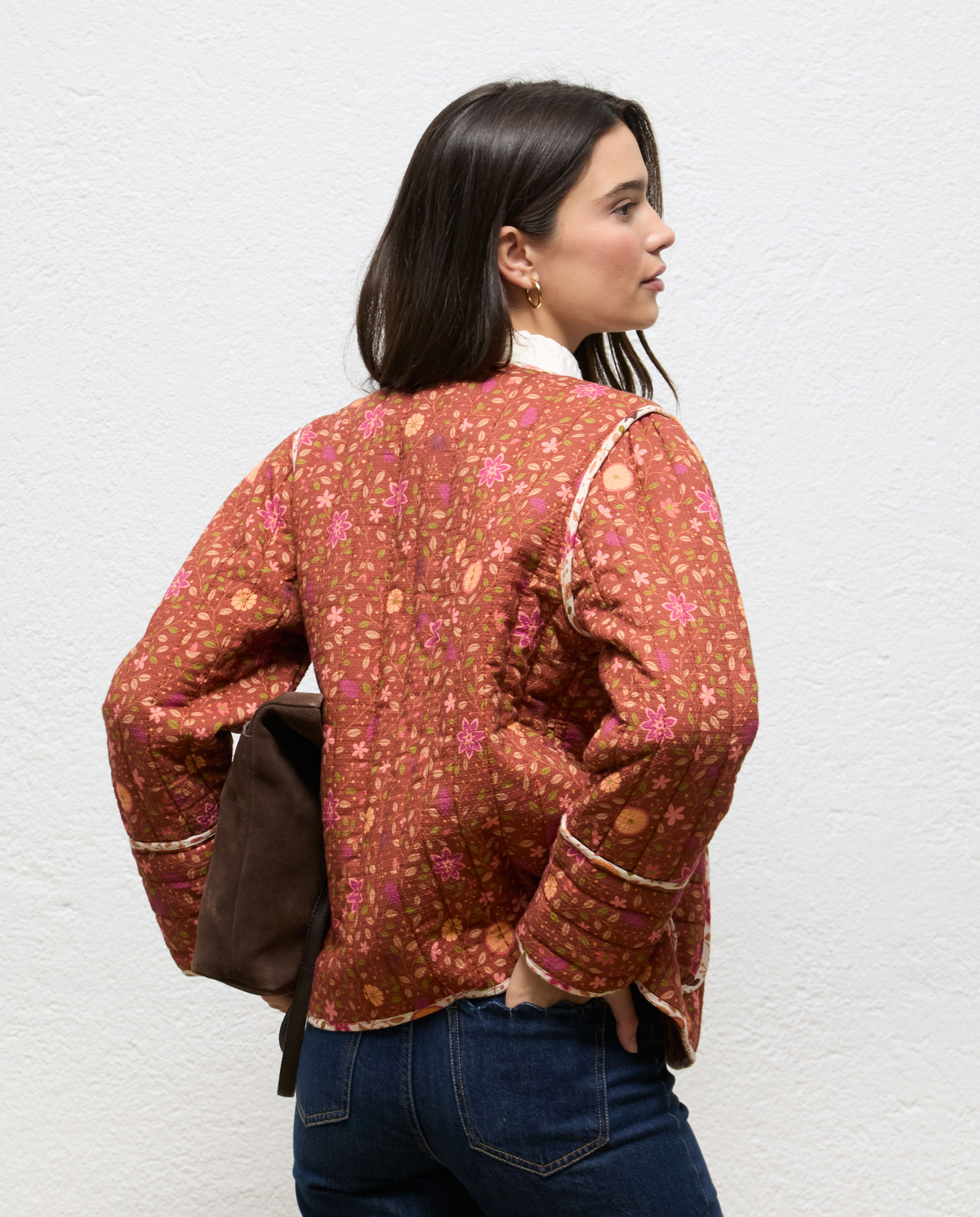 Chaqueta de mujer estampada flores katia - El Ganso - Naranja Naranja-4
