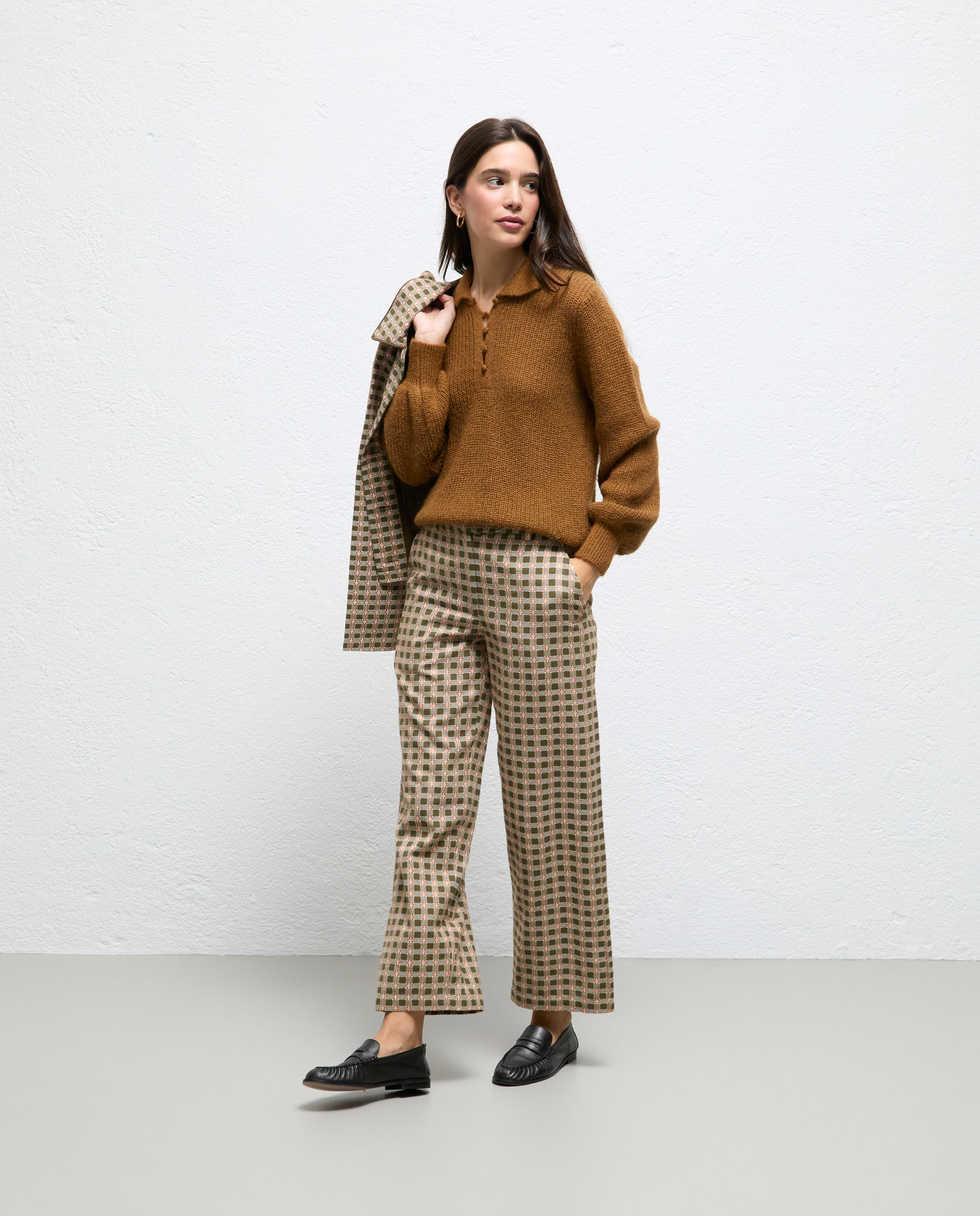 Pantalón de mujer de cuadros prisha - El Ganso - Verde Verde-1
