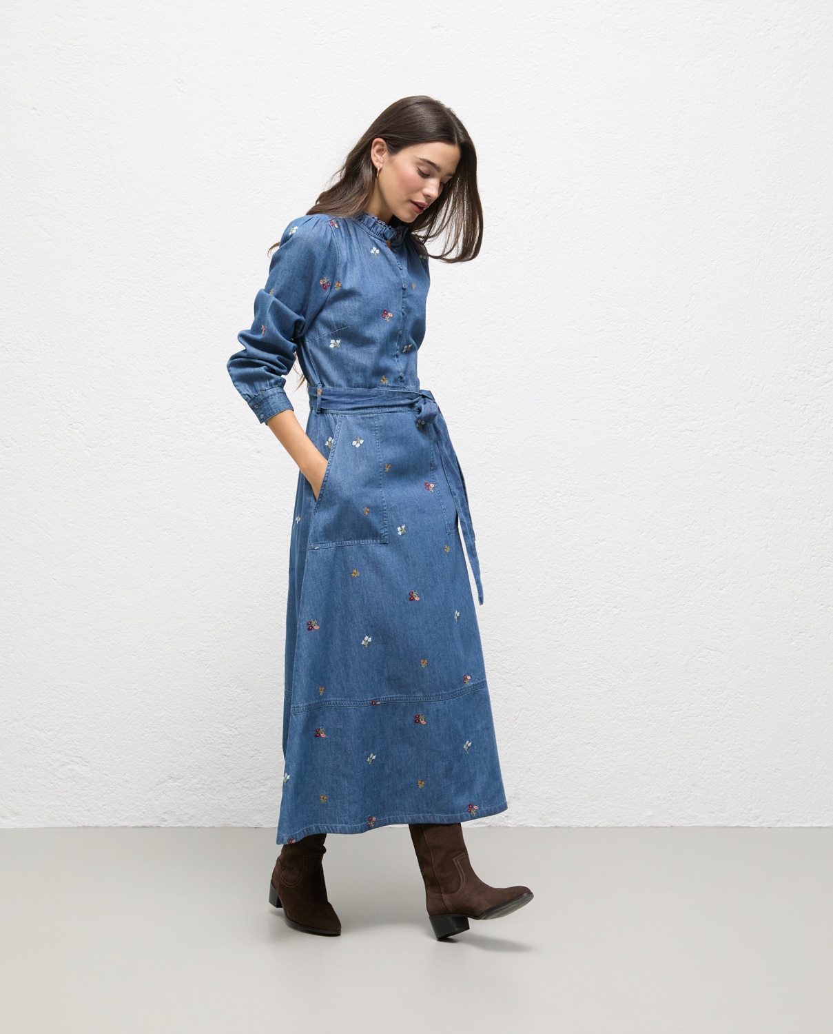 Vestido de mujer denim niza - El Ganso - Azul Azul-1