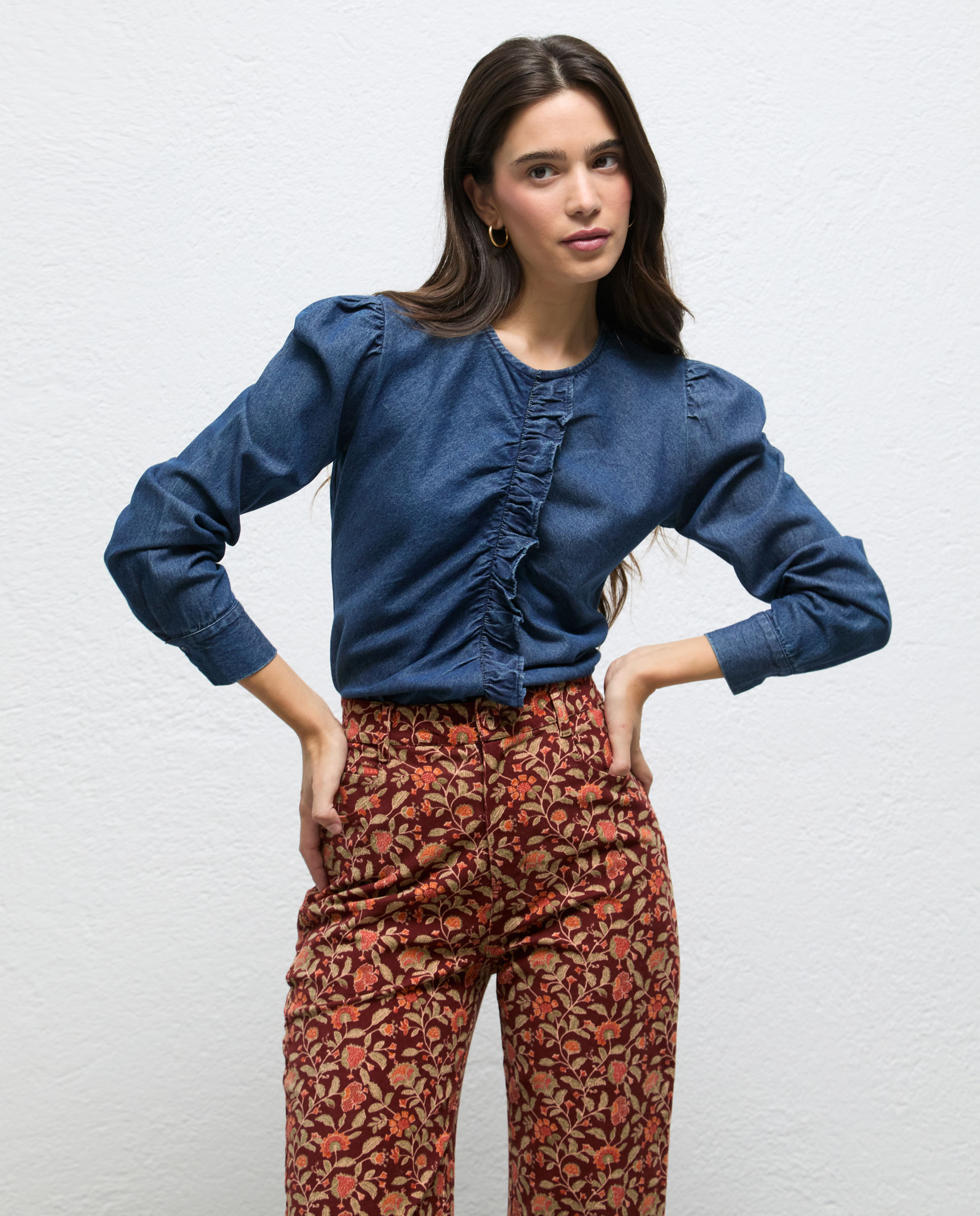 Blusa de mujer denim noa - El Ganso - Azul Azul-1
