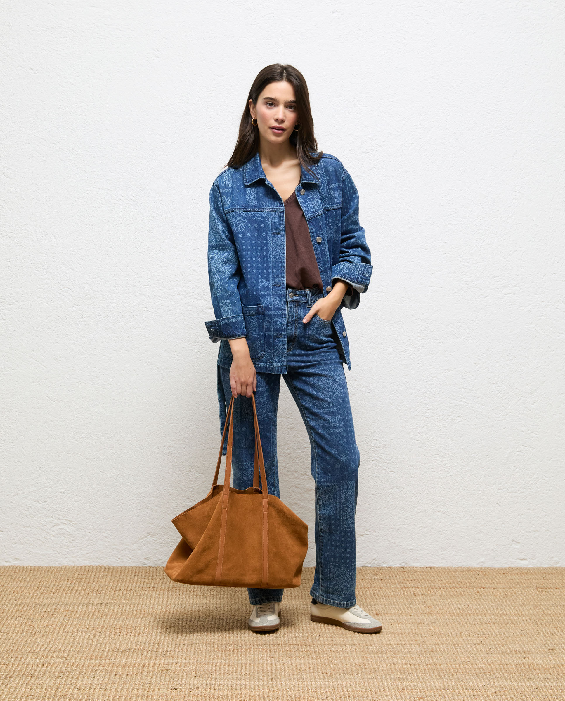Imagen 0 de Chaqueta de mujer denim estampado petra Azul