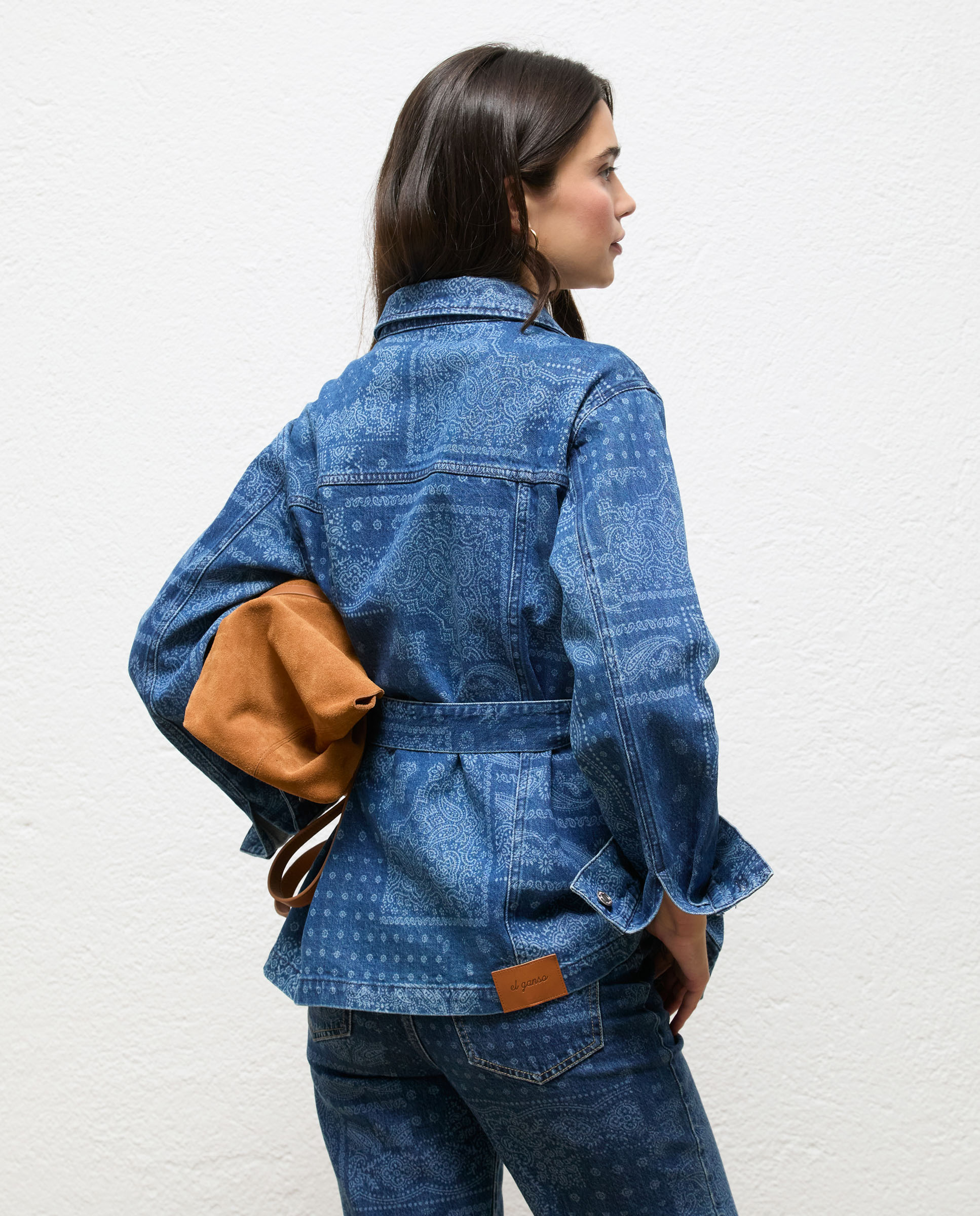 Chaqueta de mujer denim estampado petra - El Ganso - Azul Azul-4