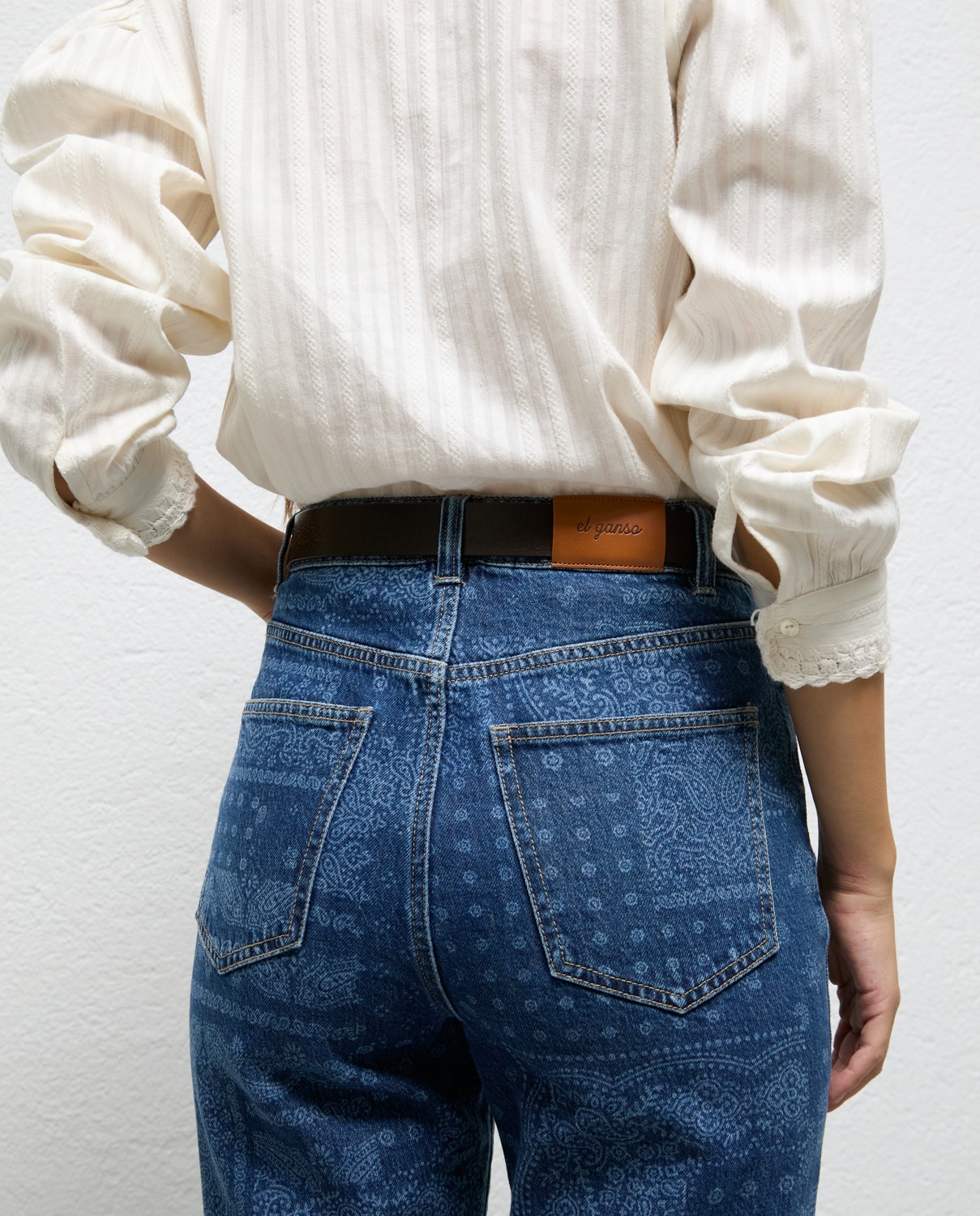 Pantalón de mujer denim estampada selim - El Ganso - Azul Azul-3