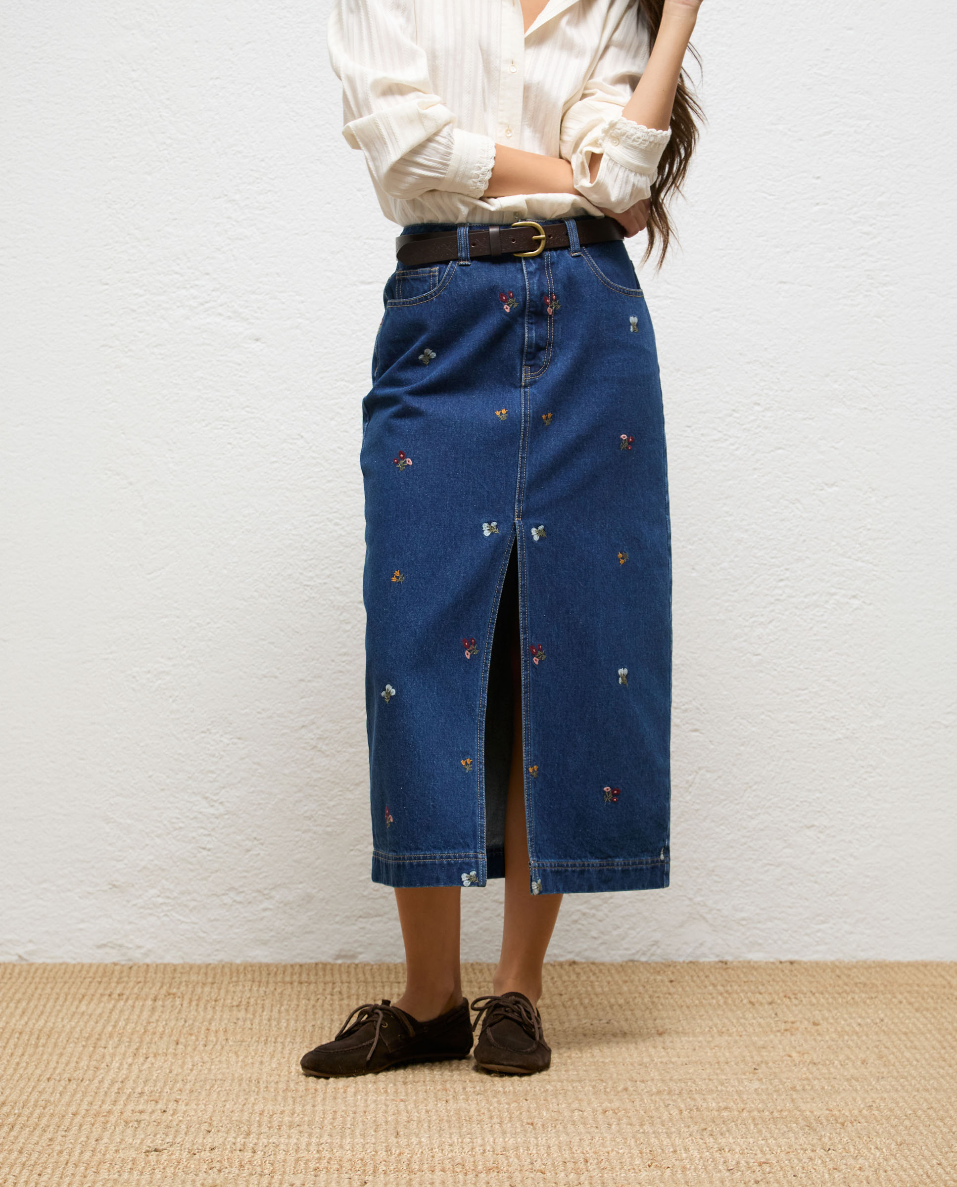 Falda de mujer denim borado elise - El Ganso - Azul Azul-1