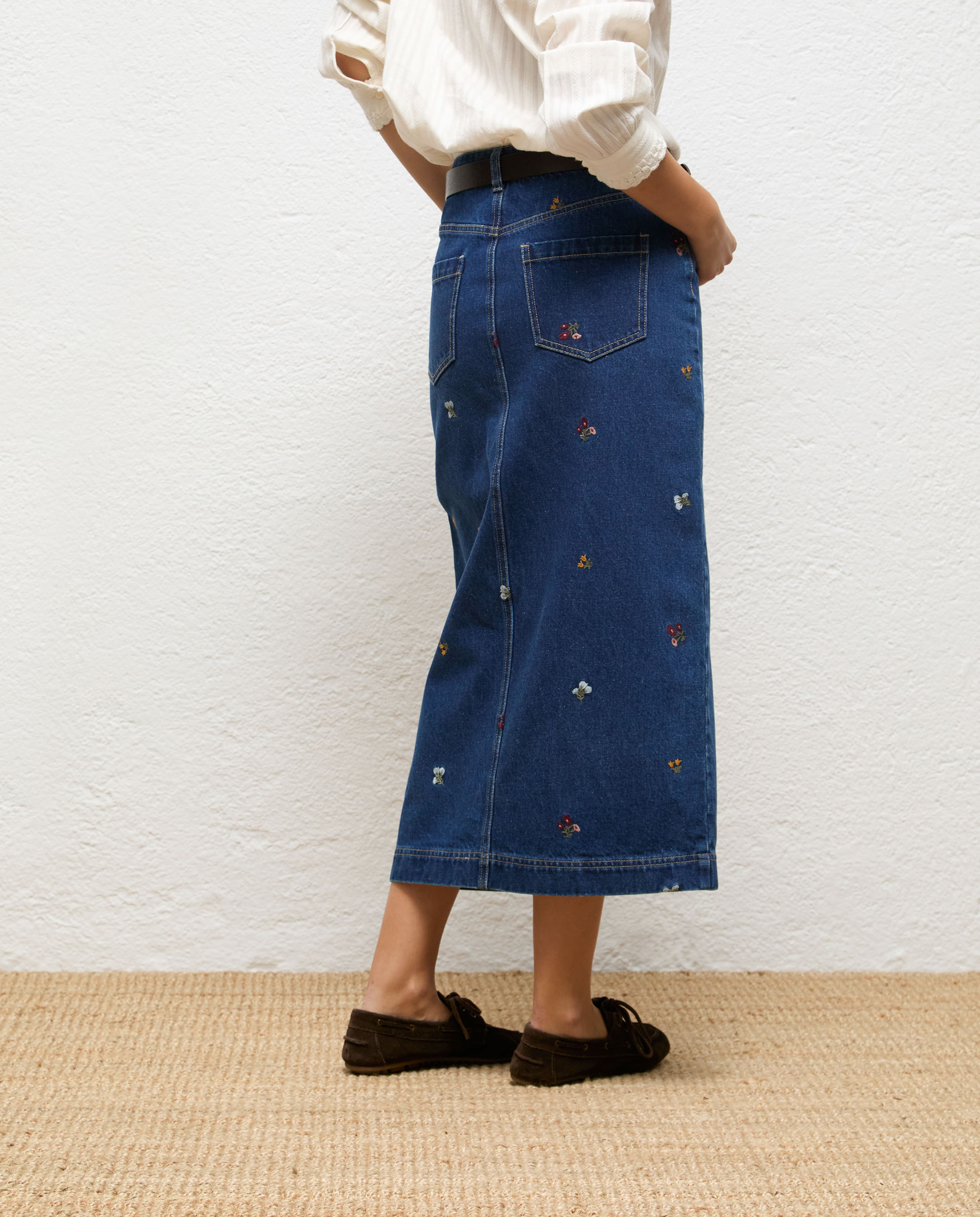 Falda de mujer denim borado elise - El Ganso - Azul Azul-3