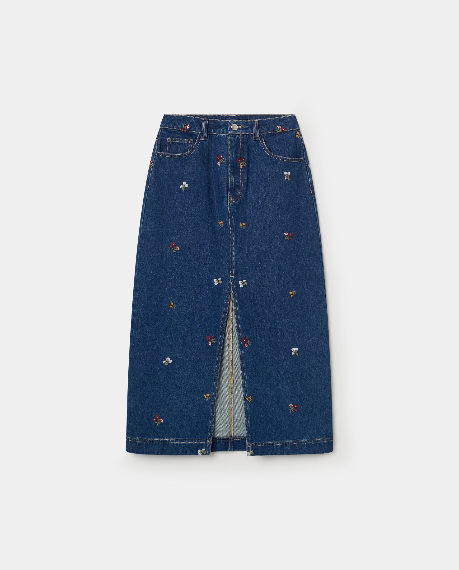 Falda de mujer denim borado elise - El Ganso - Azul Azul-4