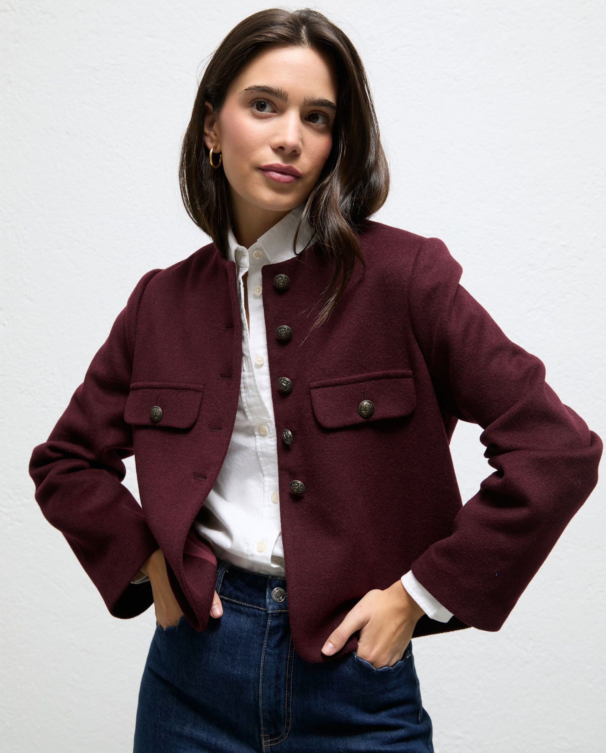 Imagen 0 de Chaqueta de mujer lana bianca Granate