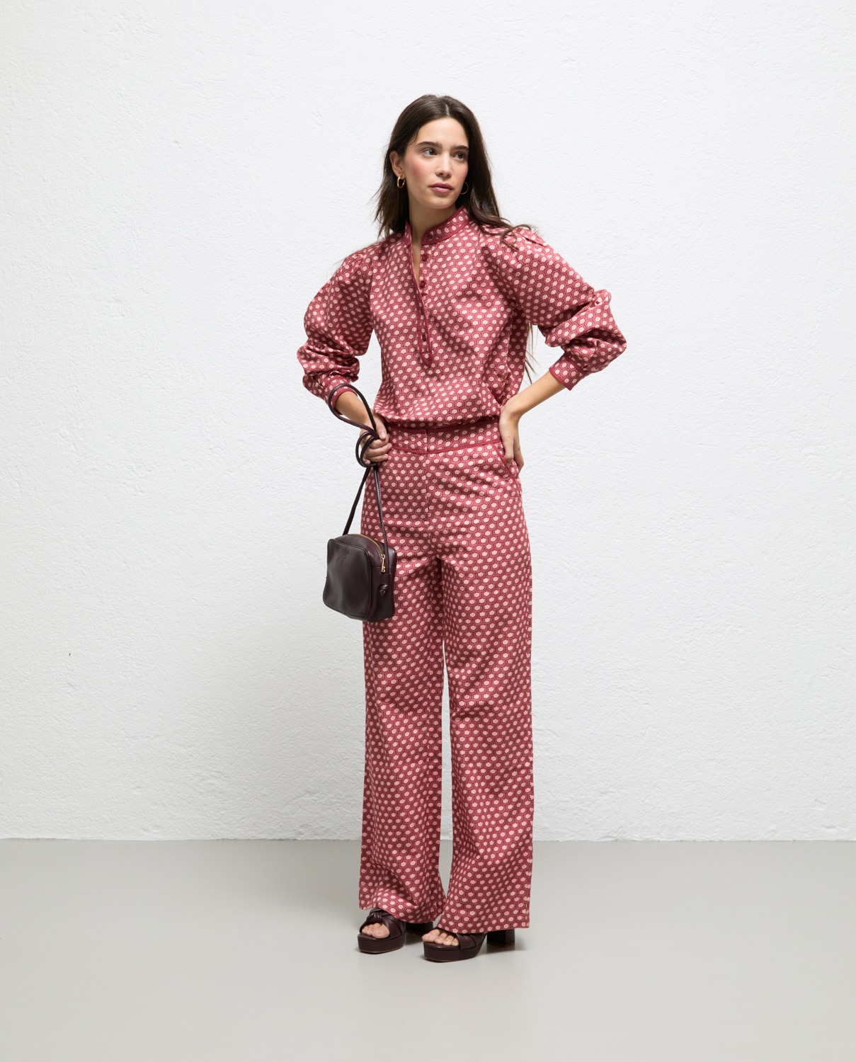 Camisa de mujer estampado celia - El Ganso - Rosa Rosa-1