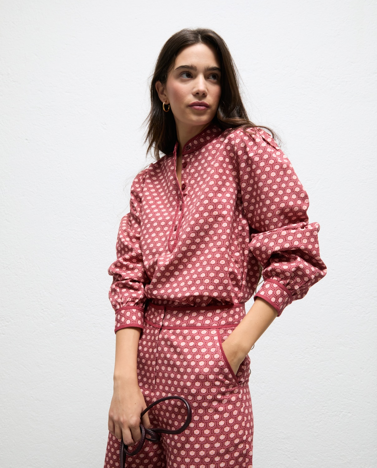 Camisa de mujer estampado celia - El Ganso - Rosa Rosa-2