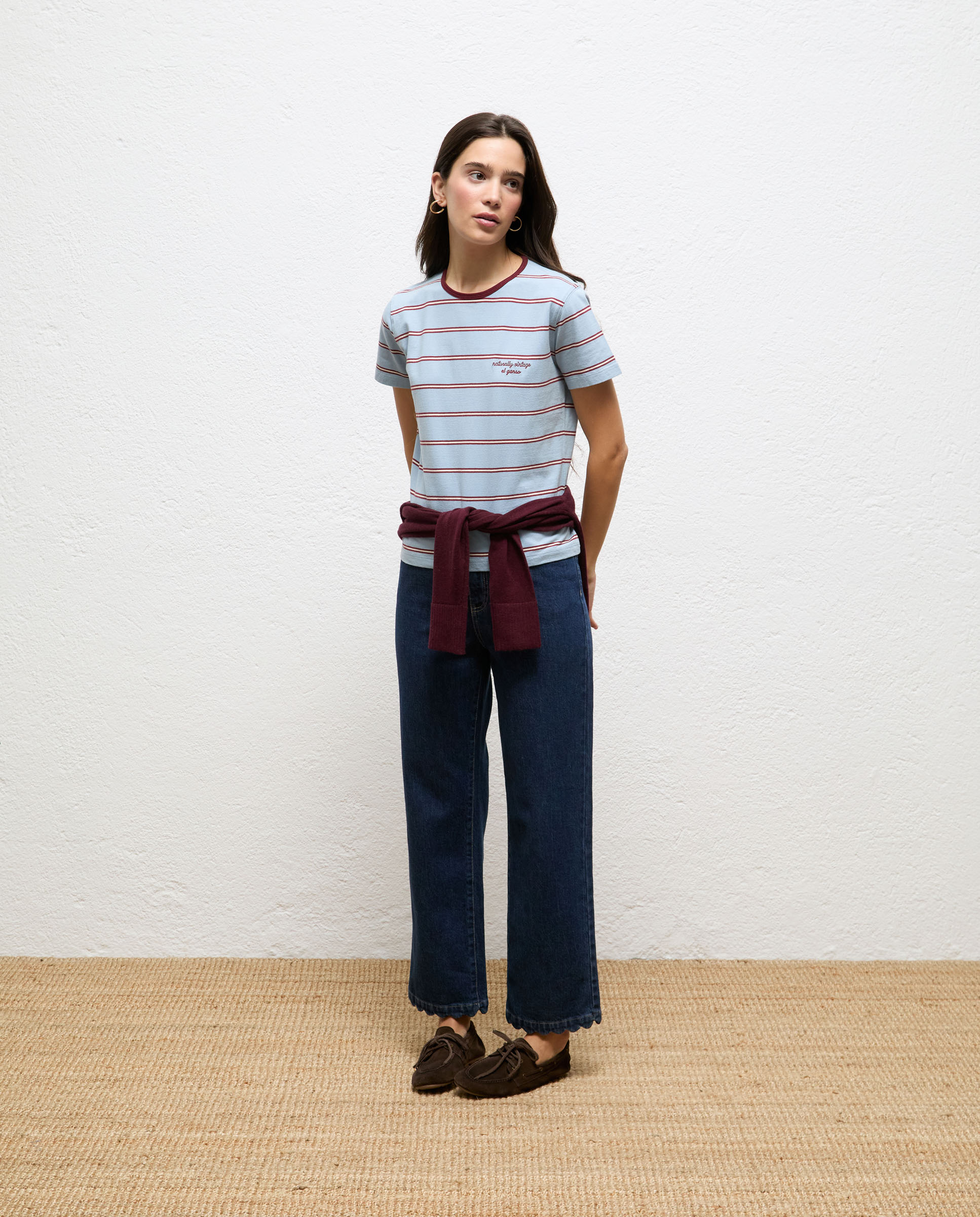 Camiseta de mujer de rayas adela - El Ganso - Azul celeste Azul celeste-1