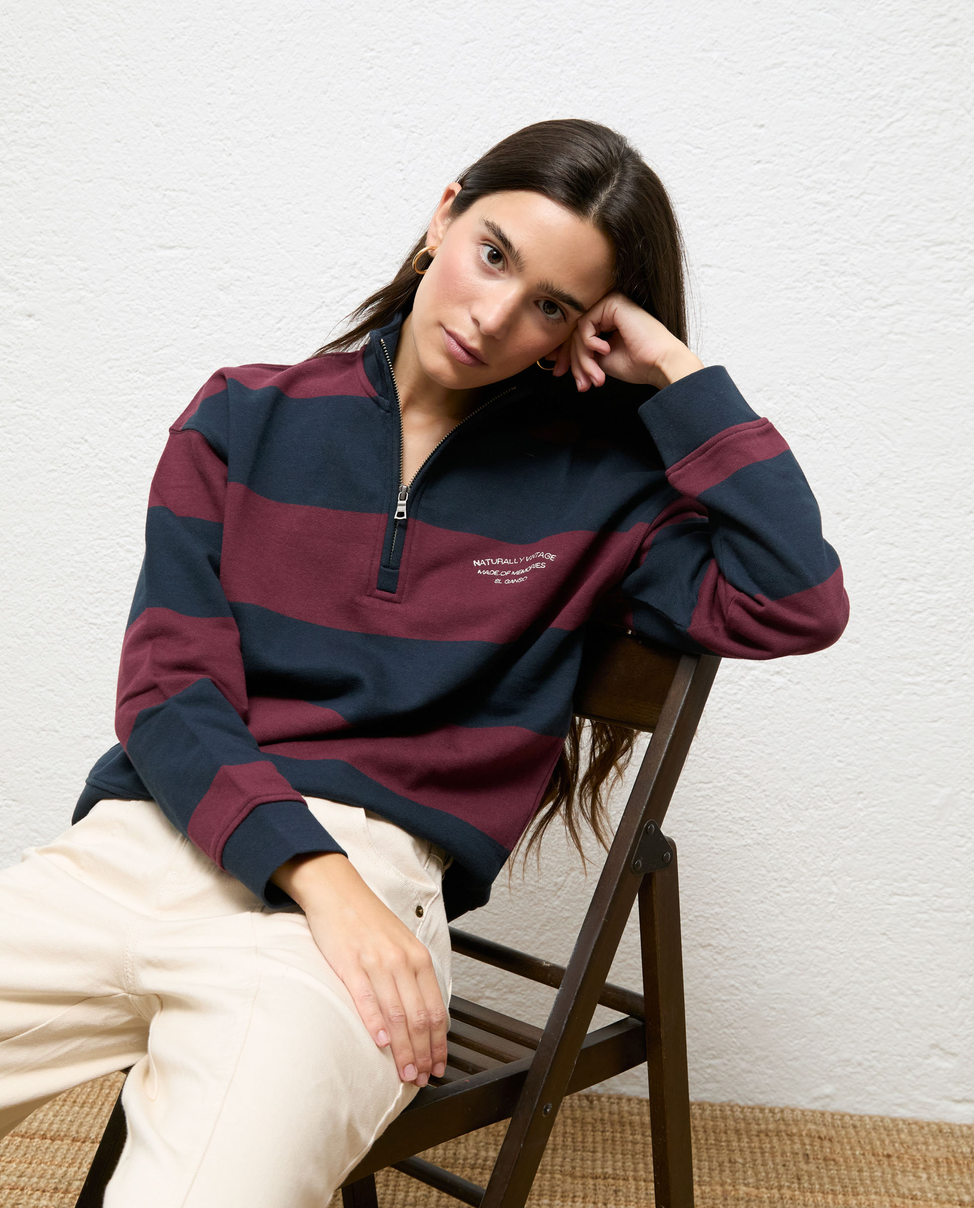 Sudadera de mujer de rayas manon - El Ganso - Azul marino Azul marino-2