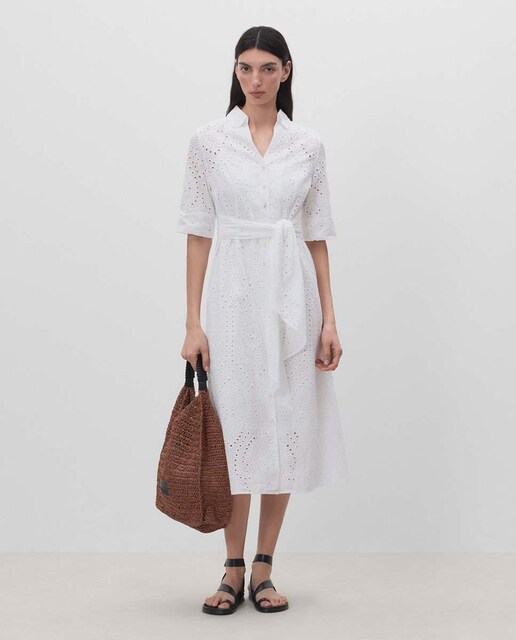 Imagen 0 de Vestido camisero algodon bordado