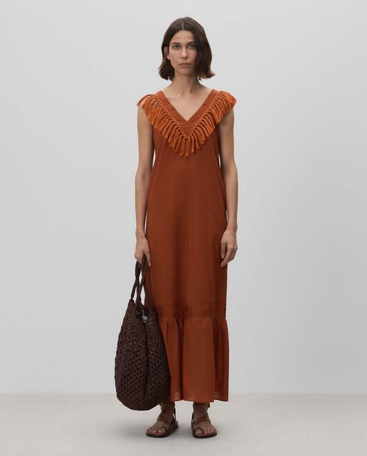 Imagen 0 de Vestido flecos pico