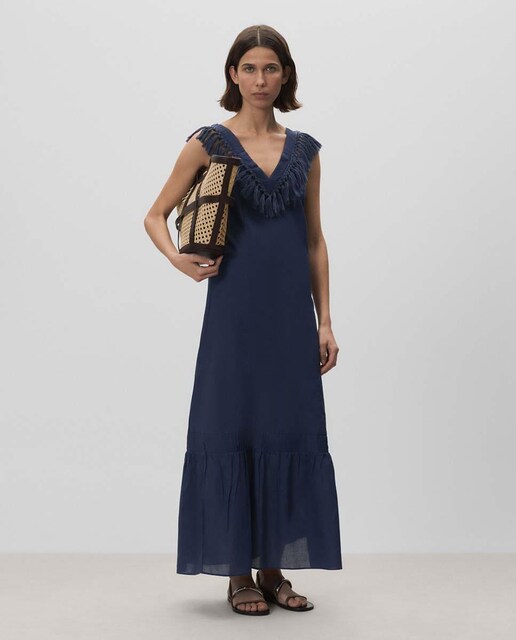 Imagen 0 de Vestido flecos pico