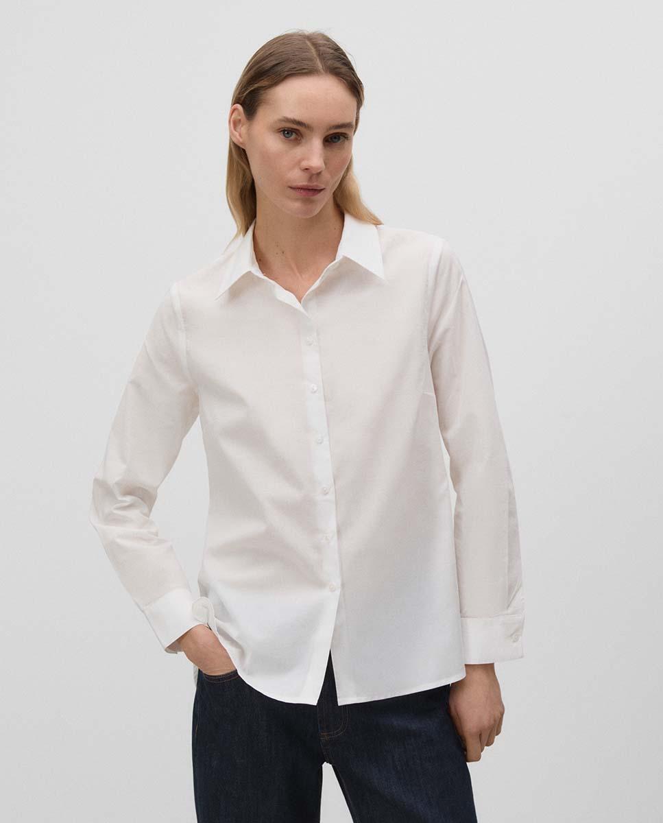 Simorra - Camisa de mujer recta de manga larga.
