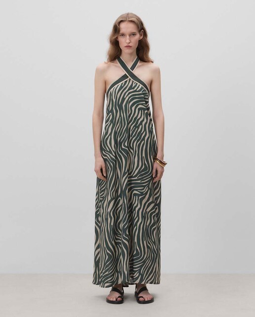 Imagen 0 de Vestido  estampado escote halter