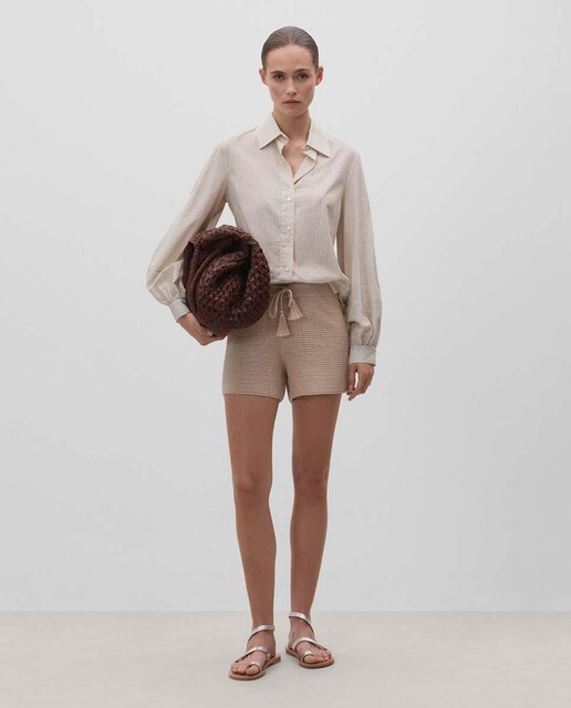 Imagen 0 de Pantalón de mujer corto tricot rayas
