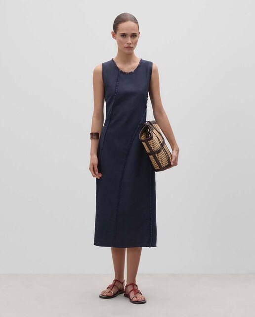 Imagen 0 de Vestido midi con desflecados