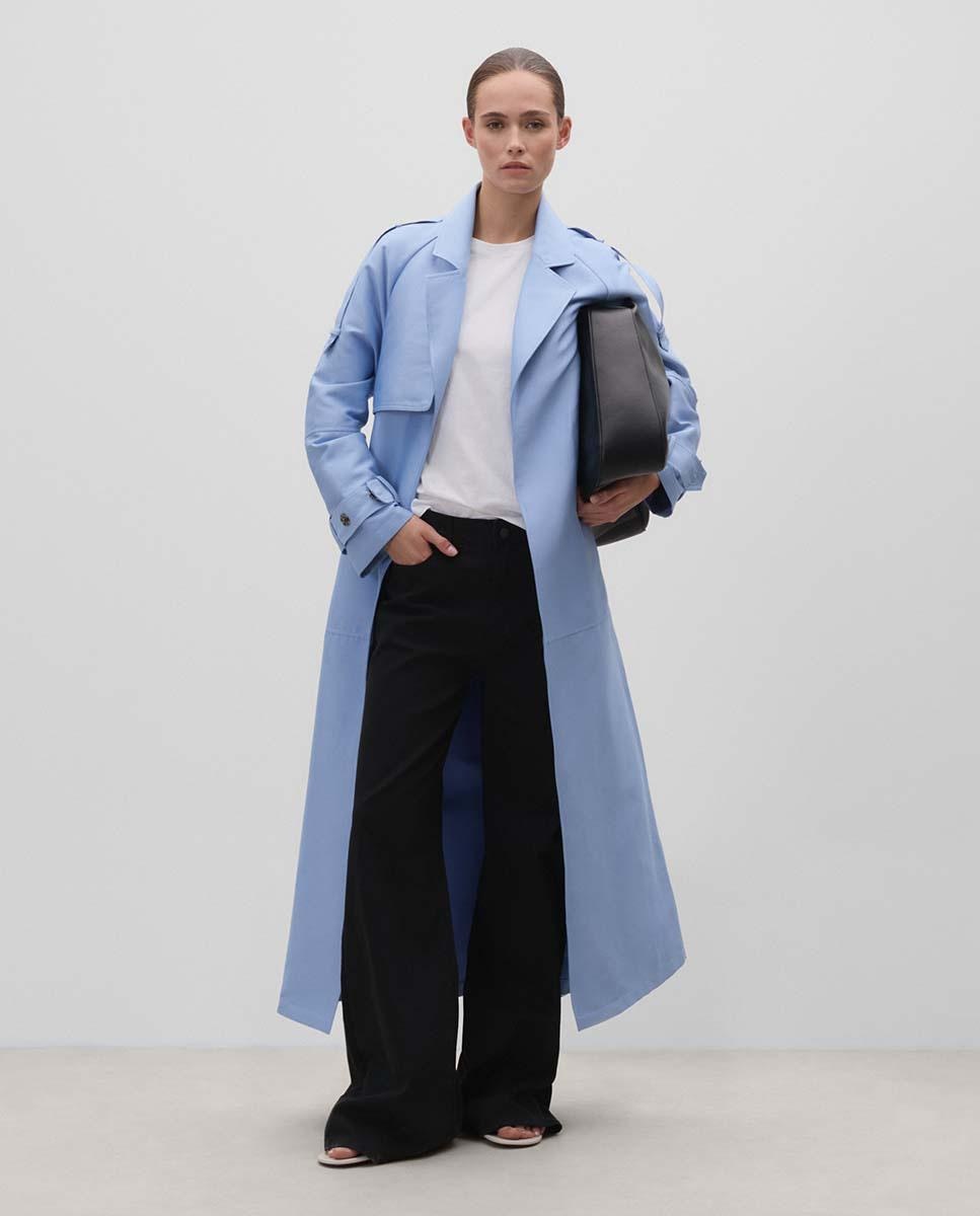 Simorra - Gabardina de mujer cinturón lazada.