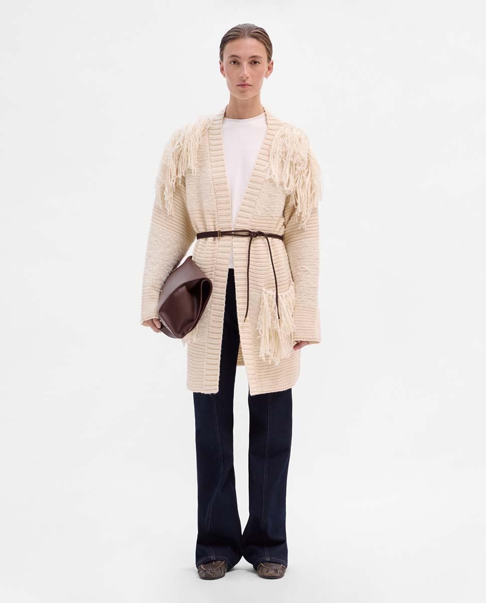 Cardigan de mujer largo flecos