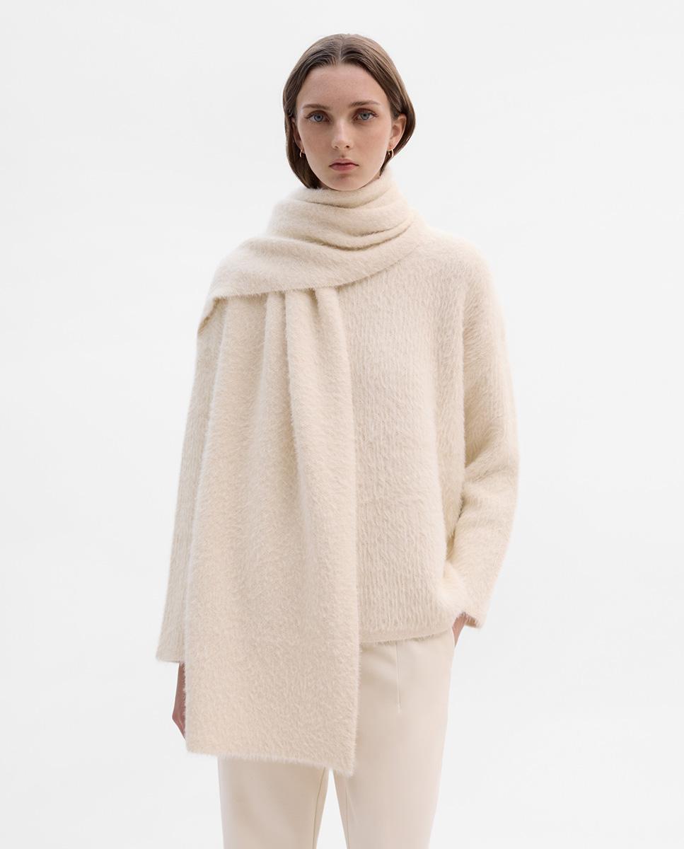 Jersey de mujer bufanda efecto pelo