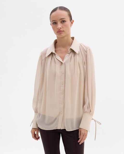 Imagen 0 de Blusa de mujer de gasa con cuello camisero