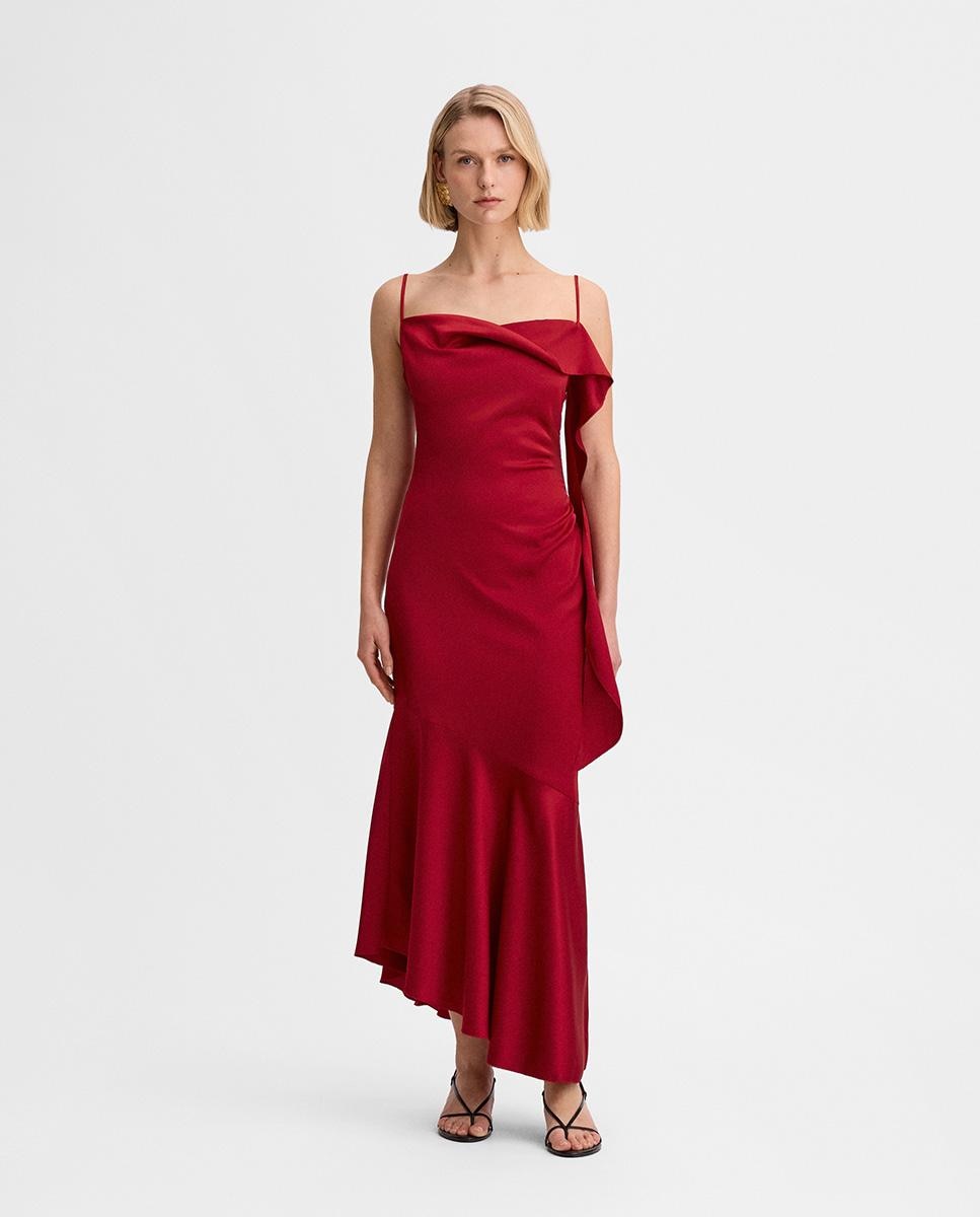 Simorra - Vestido midi asimétrico de tirantes.