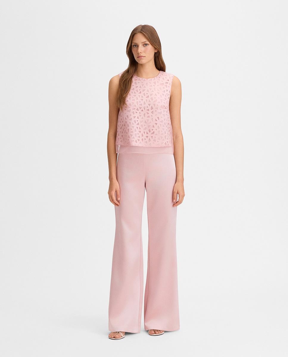 Simorra - Pantalón de mujer palazzo satén.