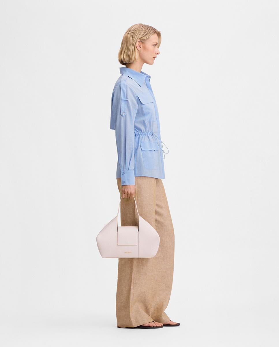 Camisa de mujer sahariana entallada - Simorra - Azul Azul-2