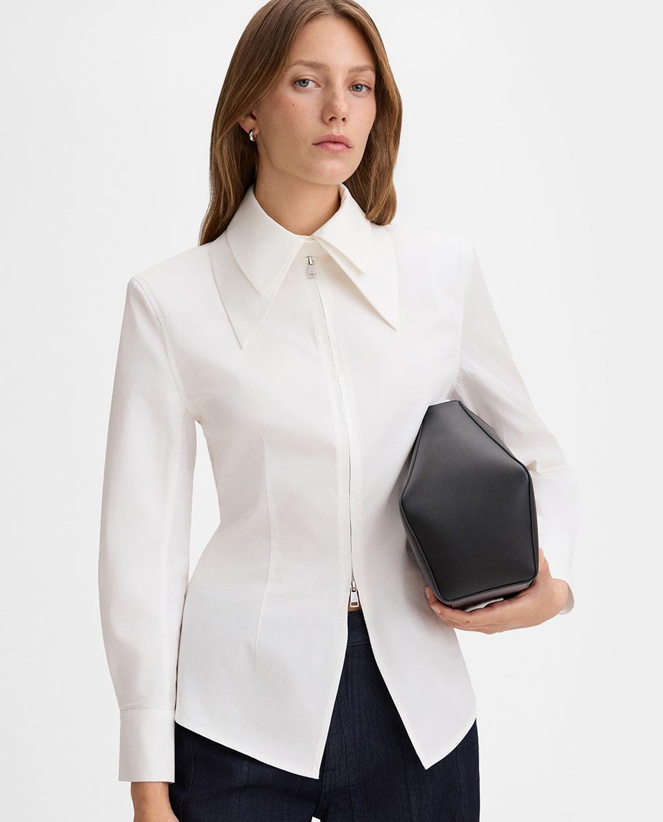 Camisa de mujer doble cuello - Simorra - Blanco Blanco-2